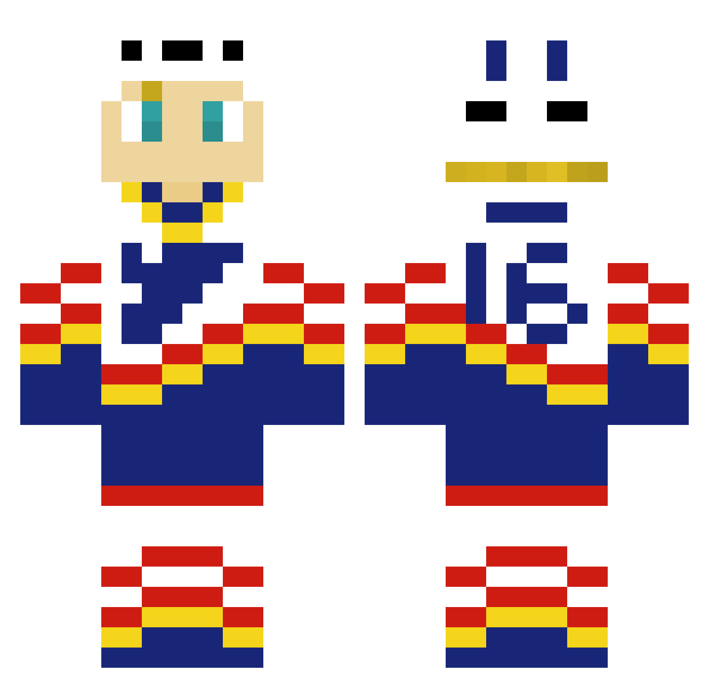 Campbellaz Minecraft skin, front and back view