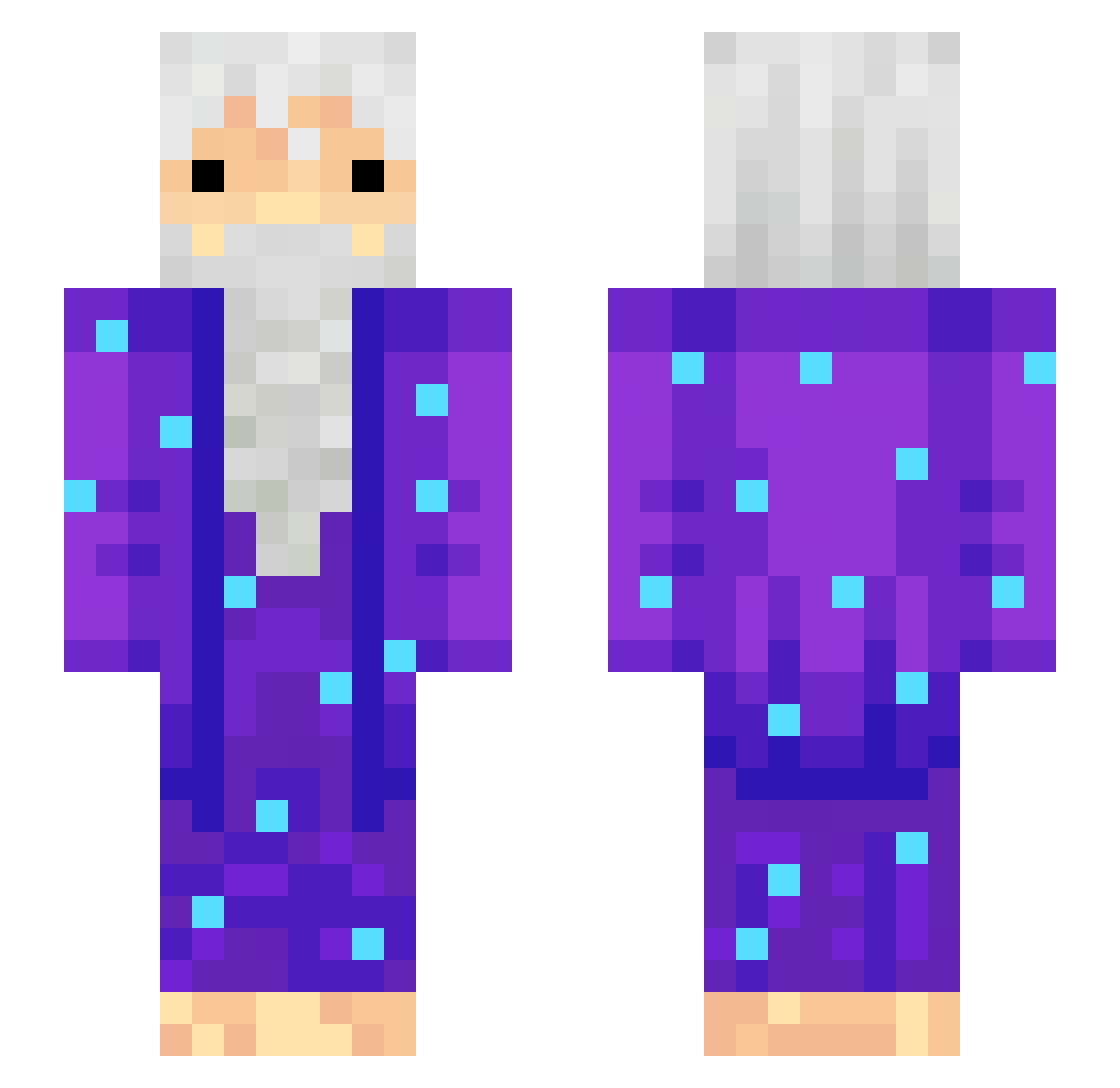 MineclubBets Minecraft skin, front and back view