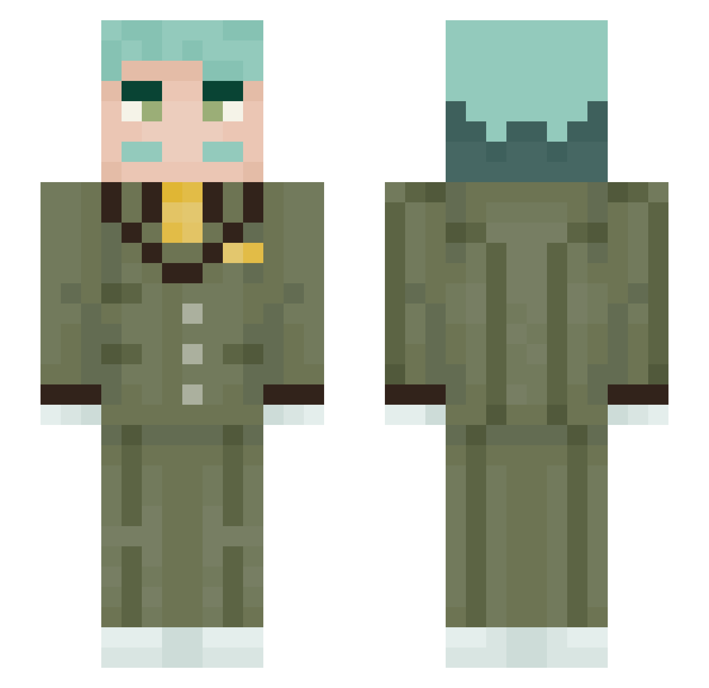 Buich1 Minecraft skin, front and back view