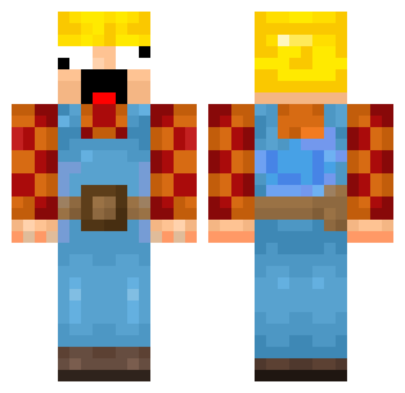 Rip_Jan Minecraft skin, front and back view