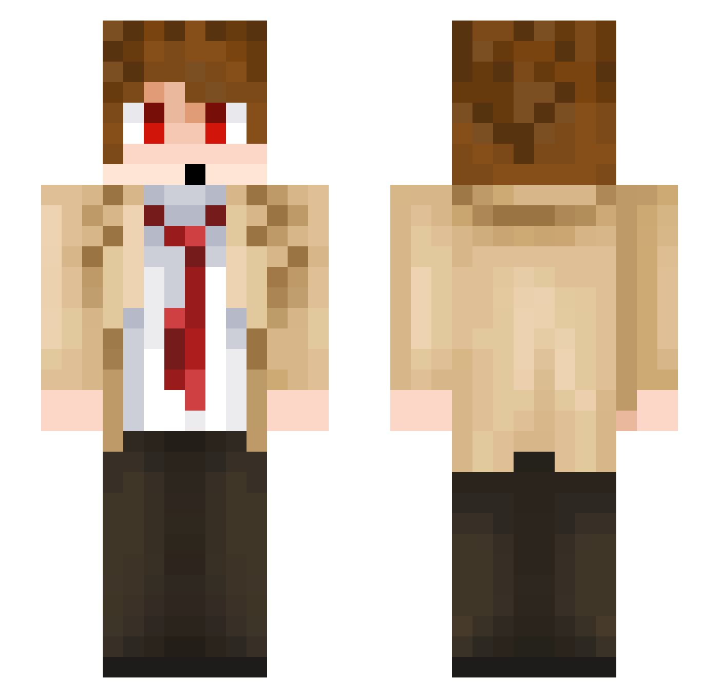 KLBLK Minecraft skin, front and back view