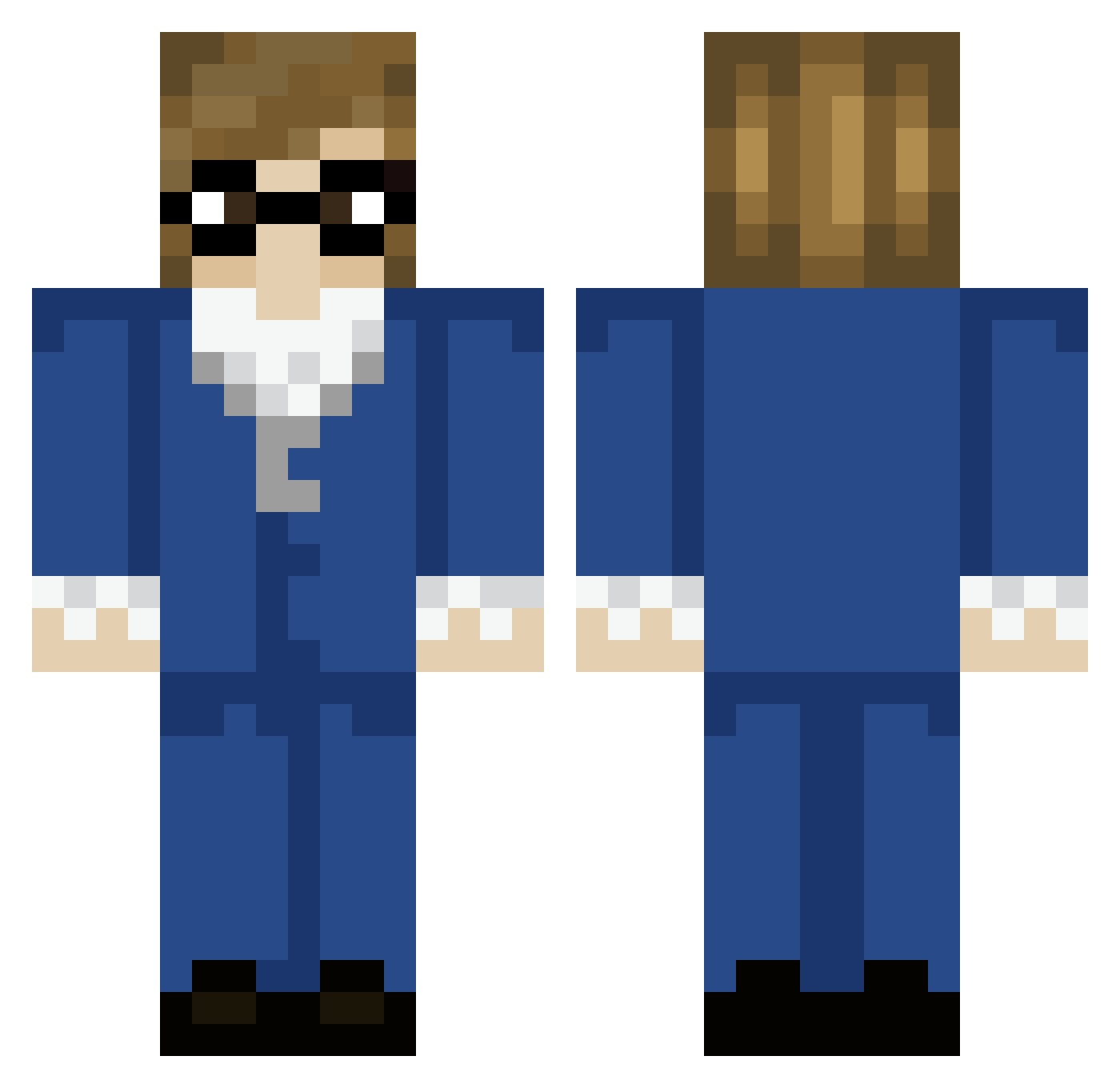 HeitorP Minecraft skin, front and back view