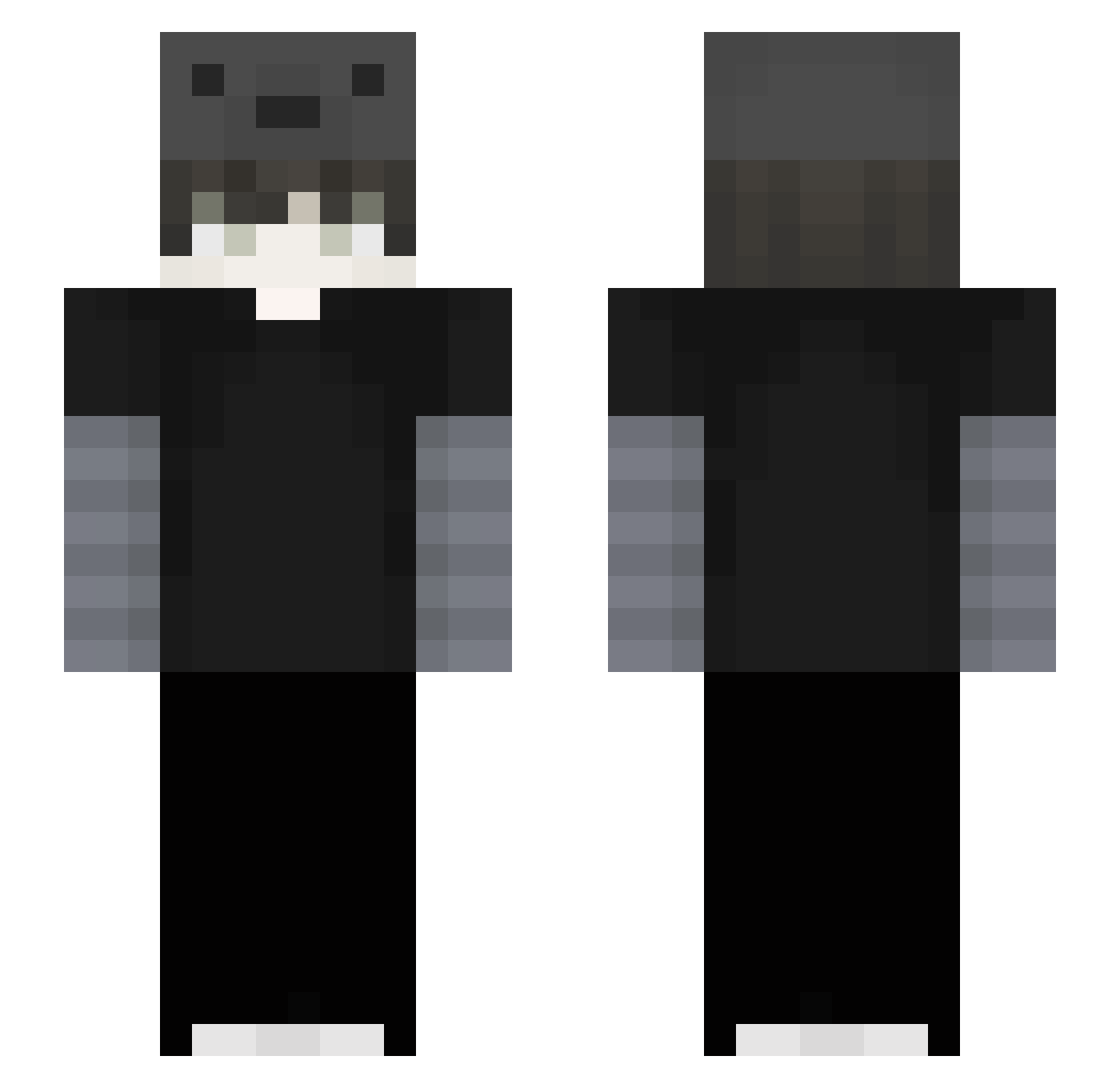 ItsMorux Minecraft skin, front and back view
