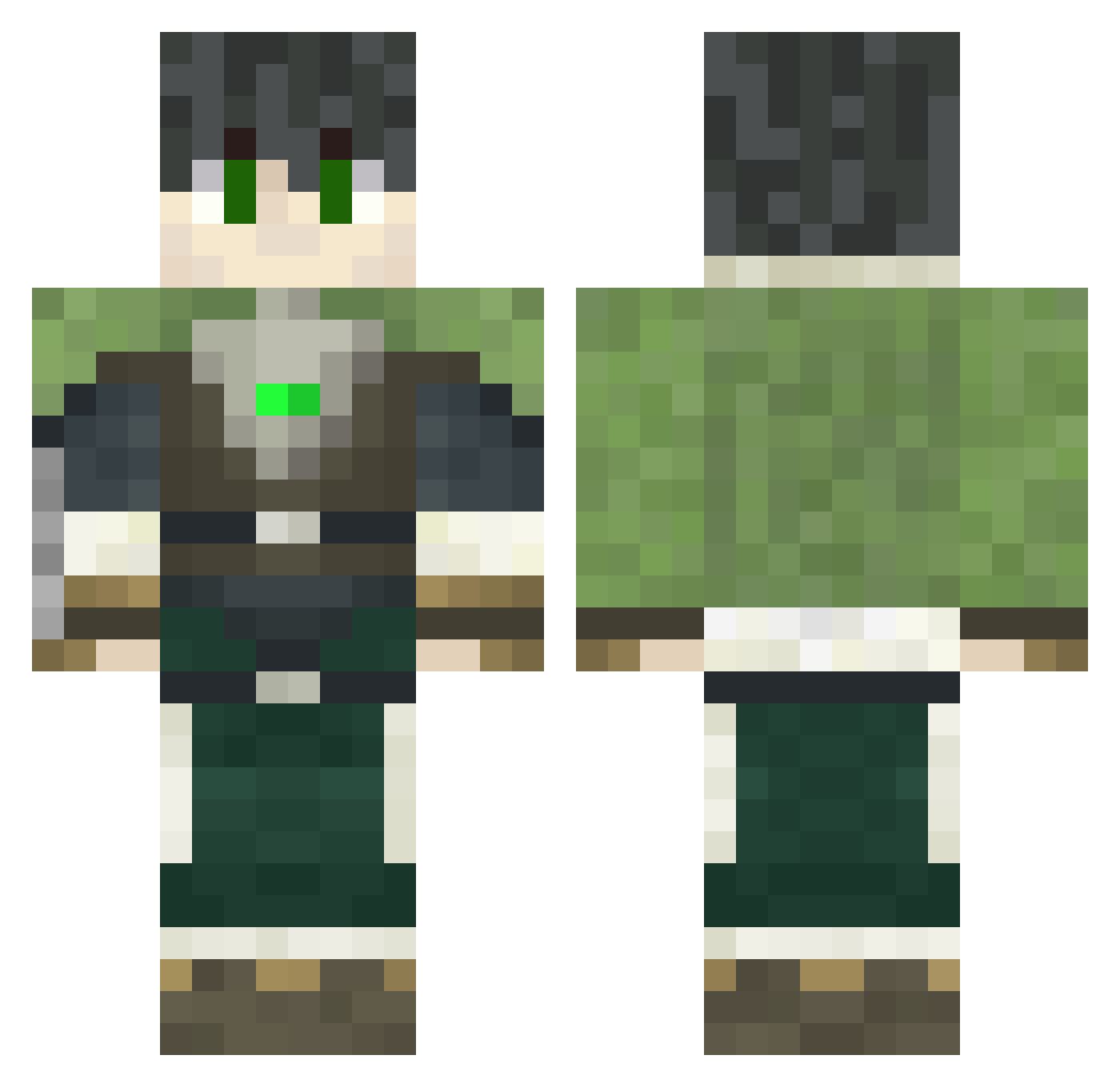 Takit0 Minecraft skin, front and back view