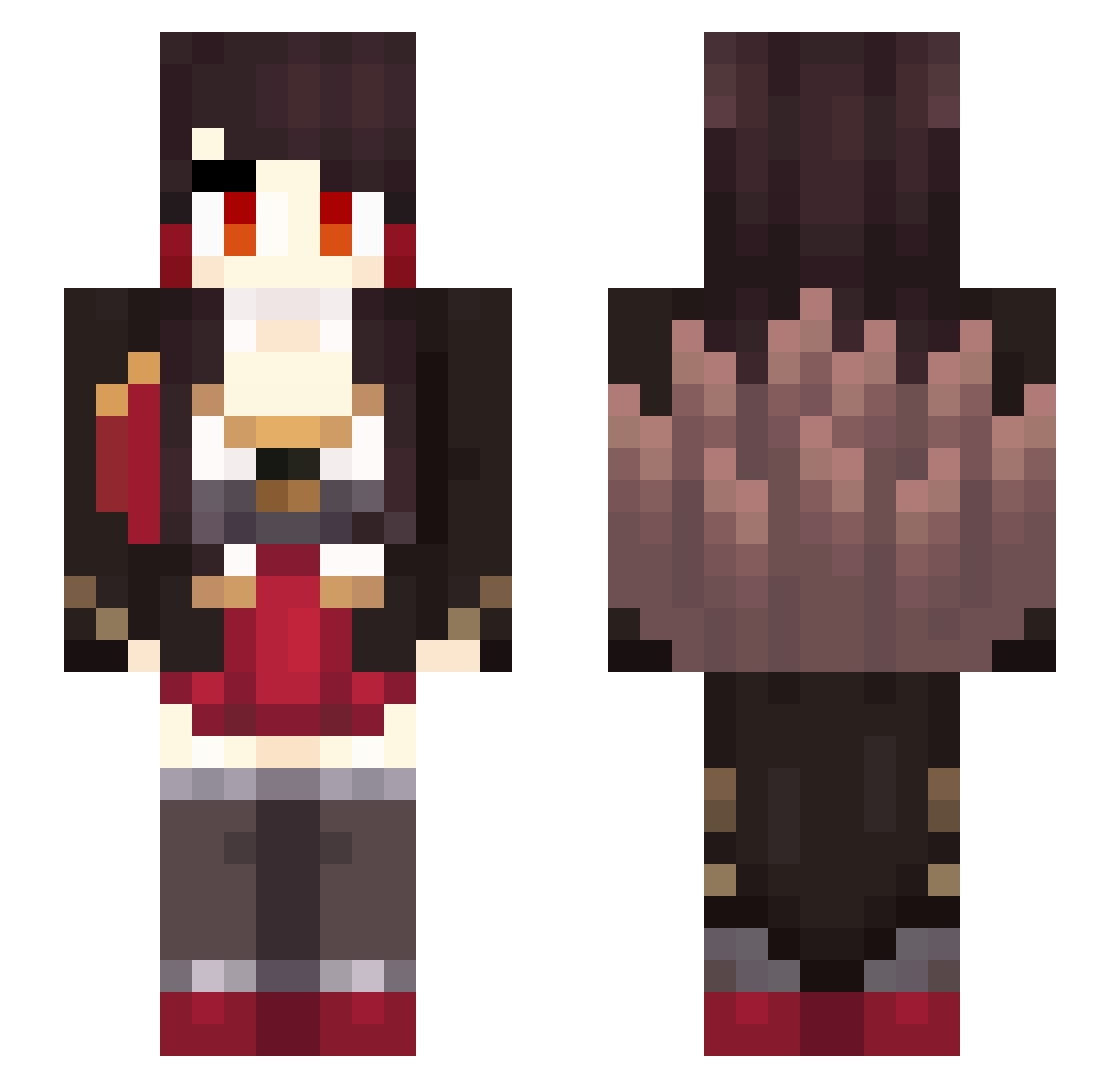 RYANTIS Minecraft skin, front and back view