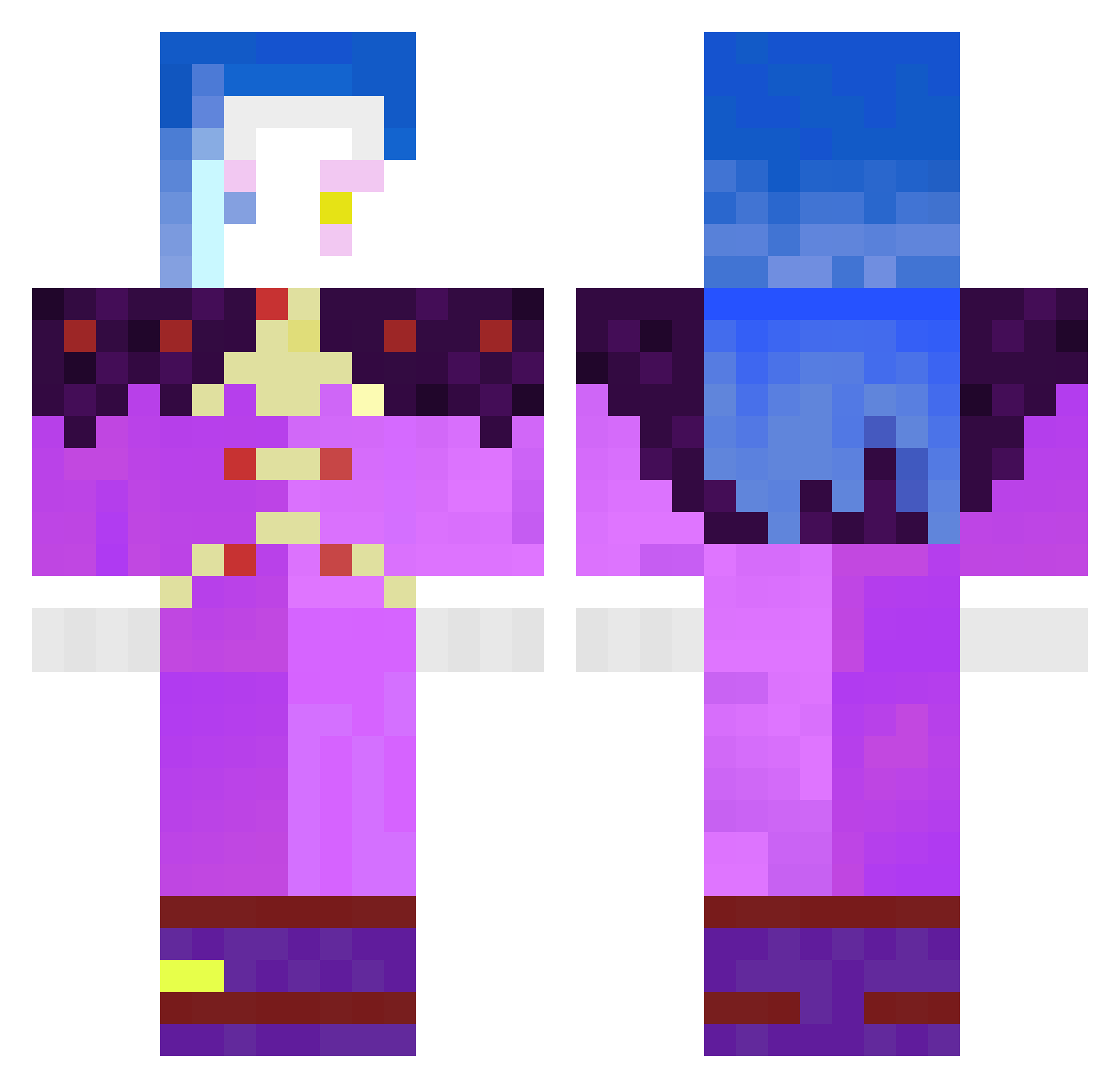 Aelrathion Minecraft skin, front and back view