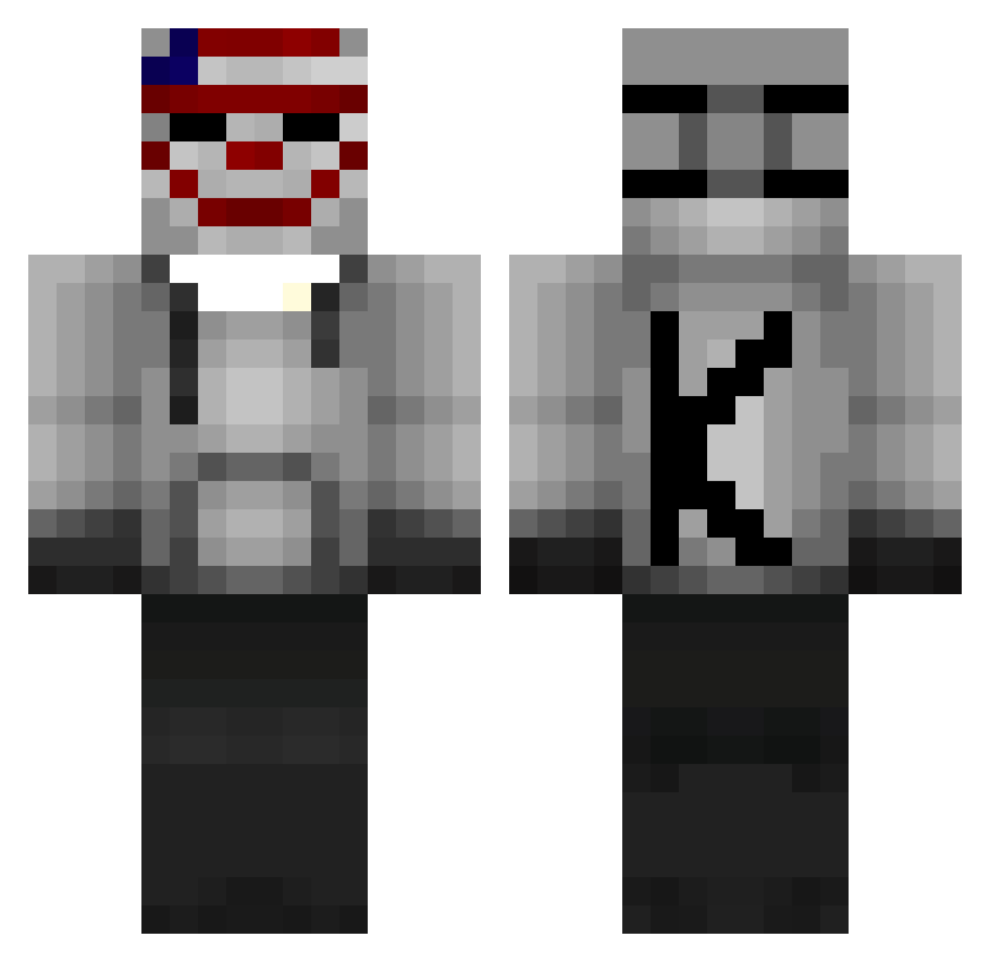 klom Minecraft skin, front and back view