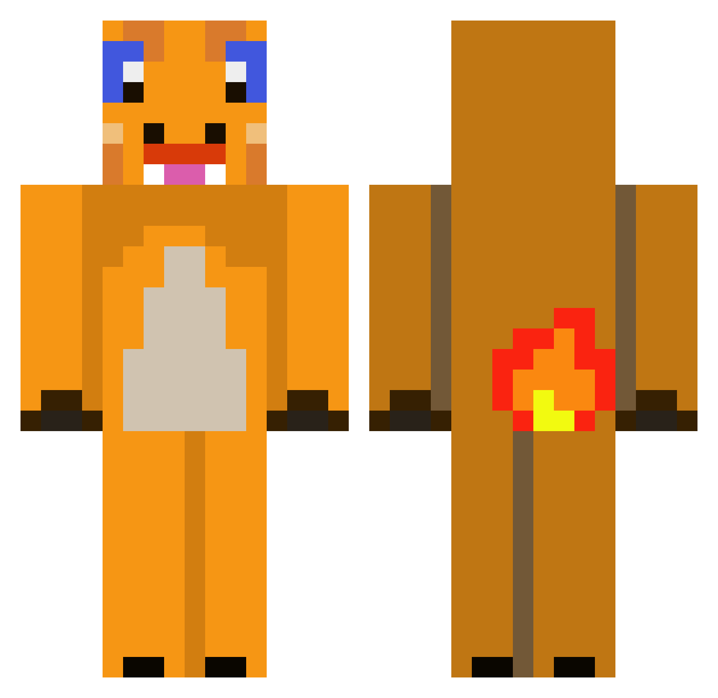 BiteSnail Minecraft skin, front and back view