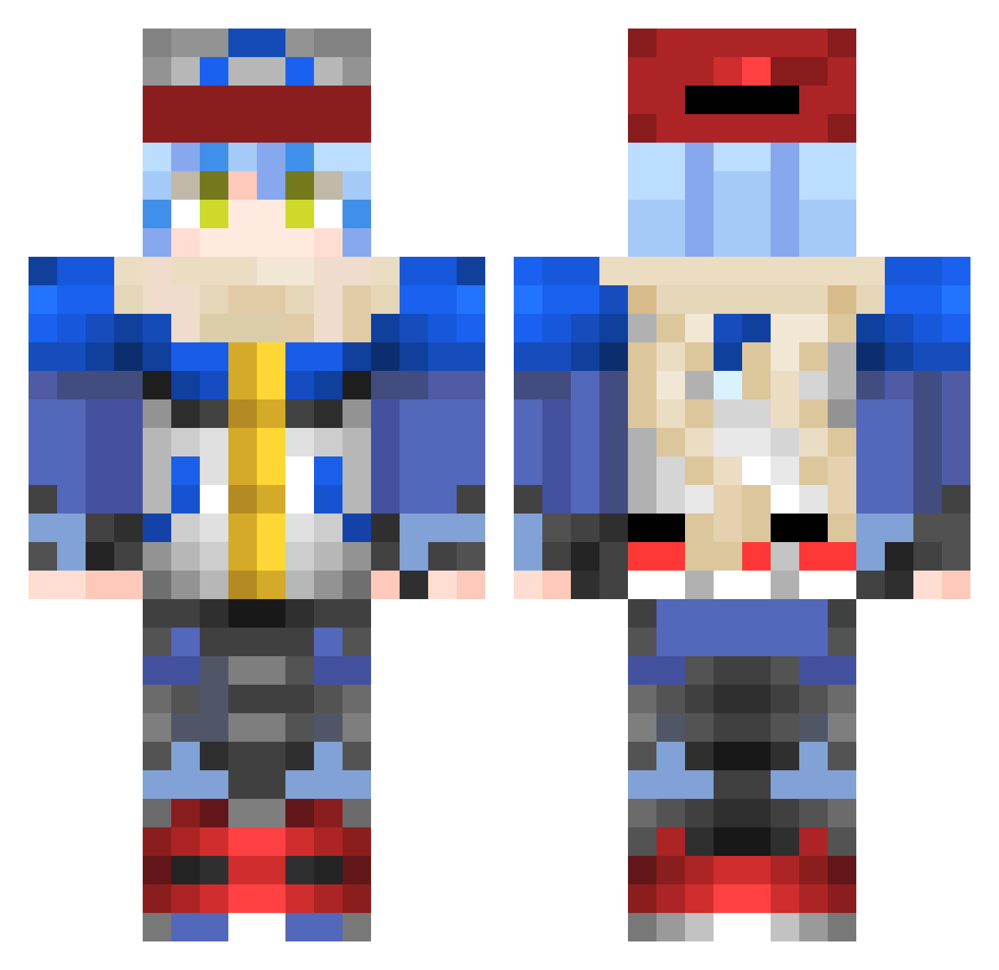 Tj4041 Minecraft skin, front and back view