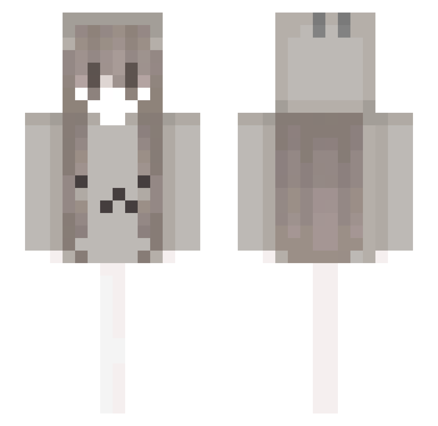 wiiann Minecraft skin, front and back view