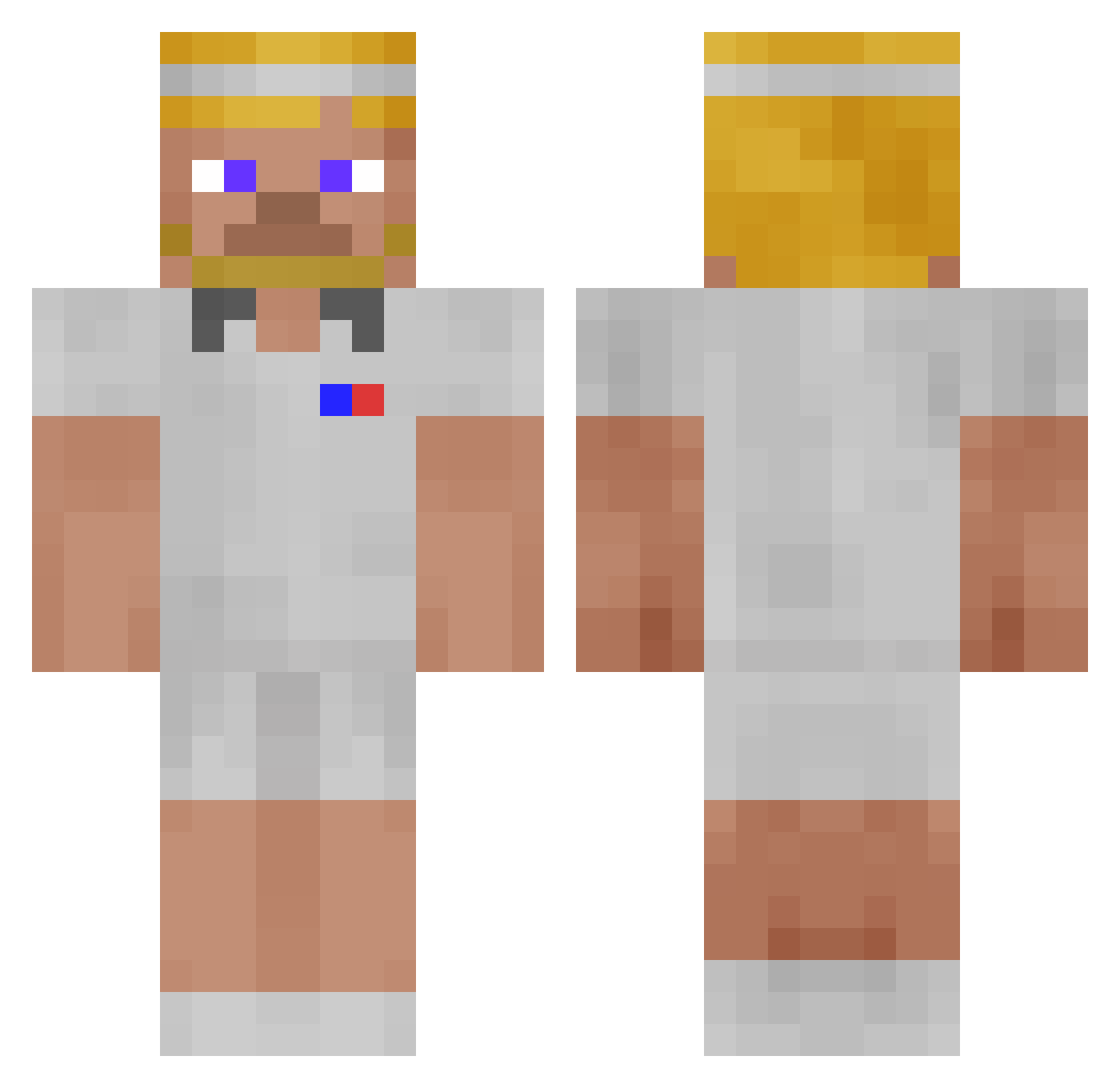 Canteen Minecraft skin, front and back view
