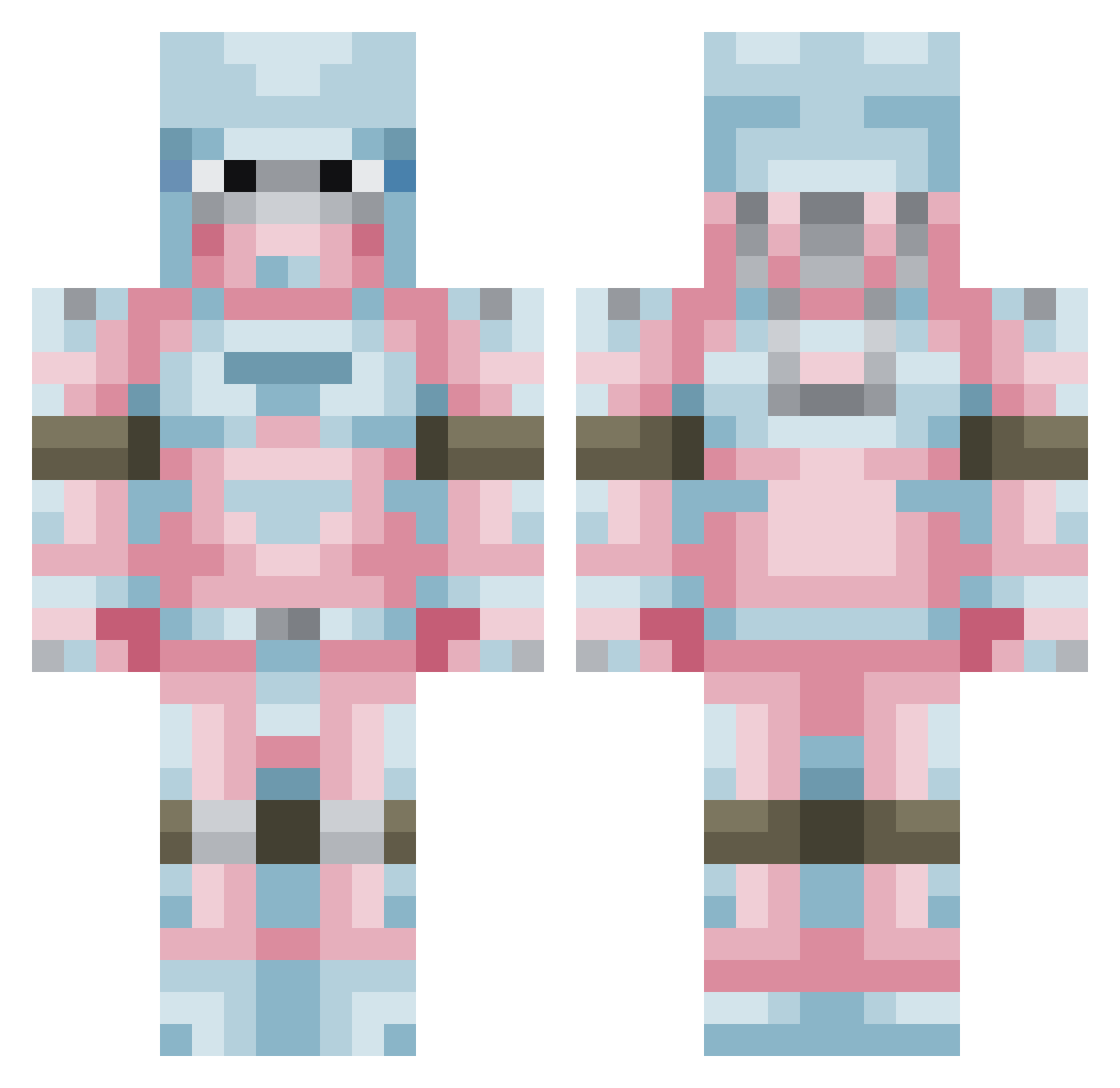 bardonnn Minecraft skin, front and back view