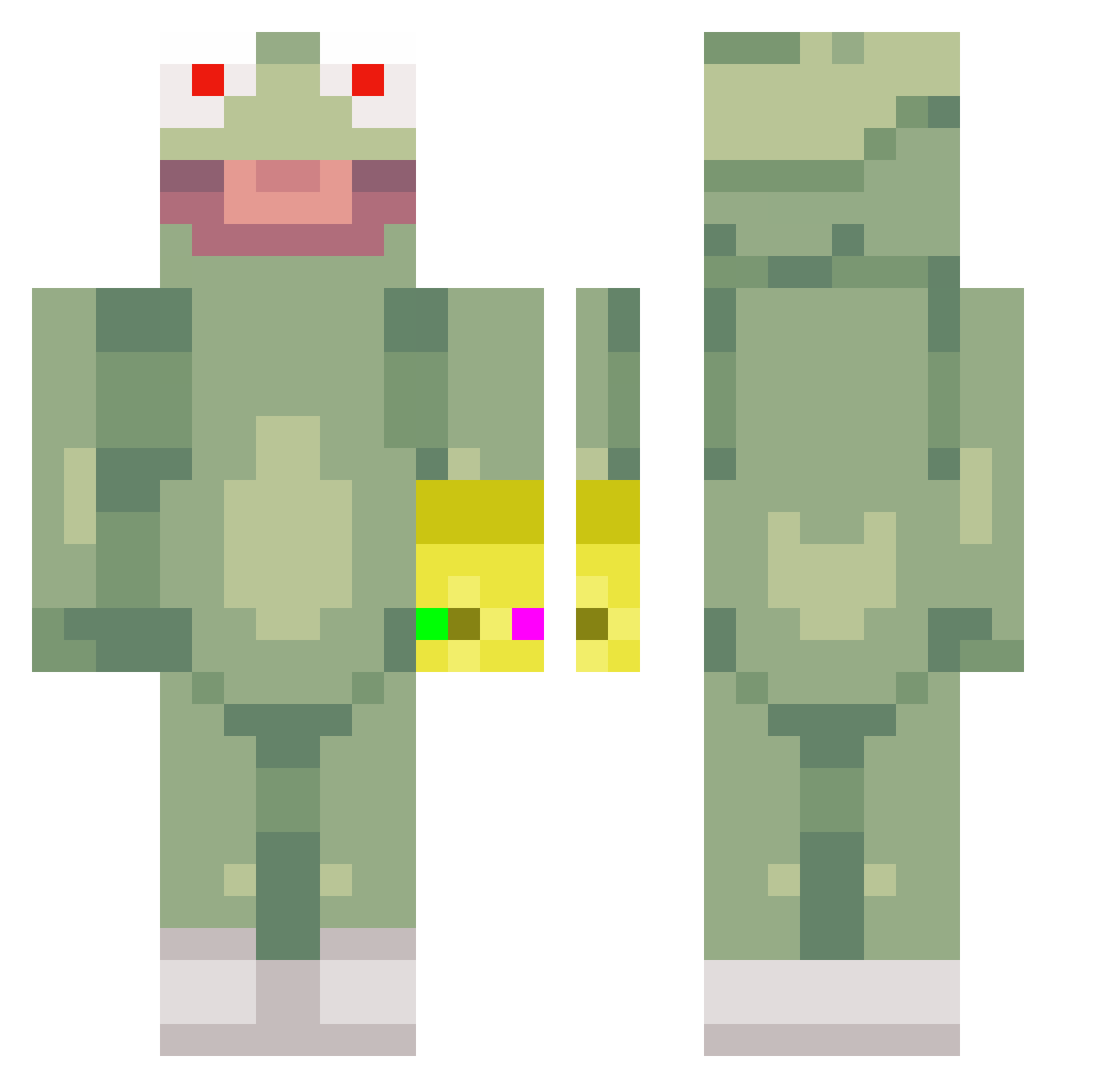DrBorus Minecraft skin, front and back view