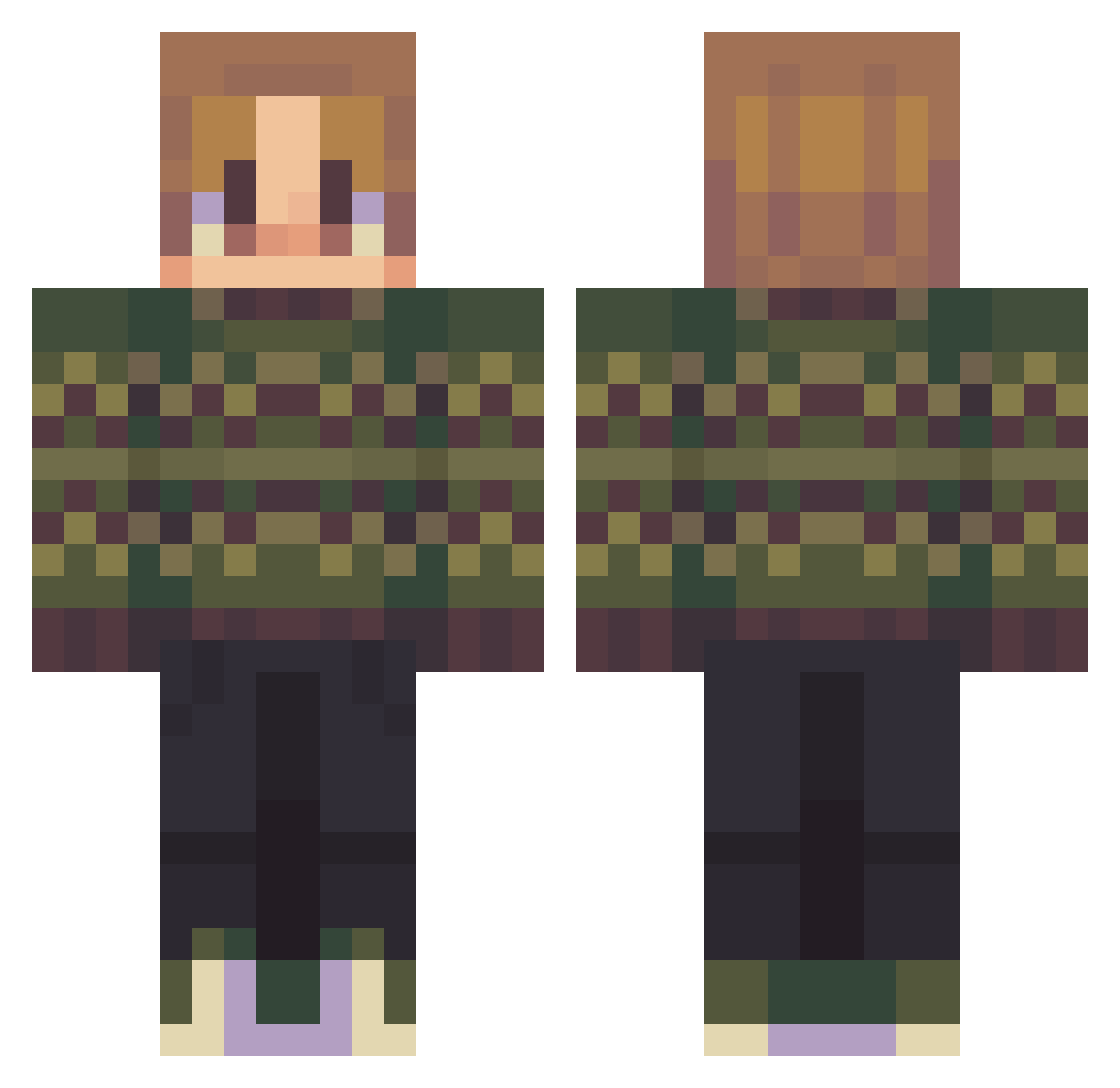 MatthewIsBetter Minecraft skin, front and back view