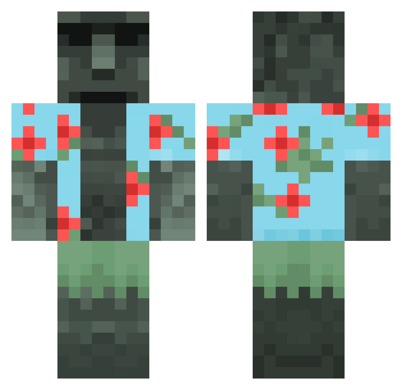 BlumenPetra Minecraft skin, front and back view