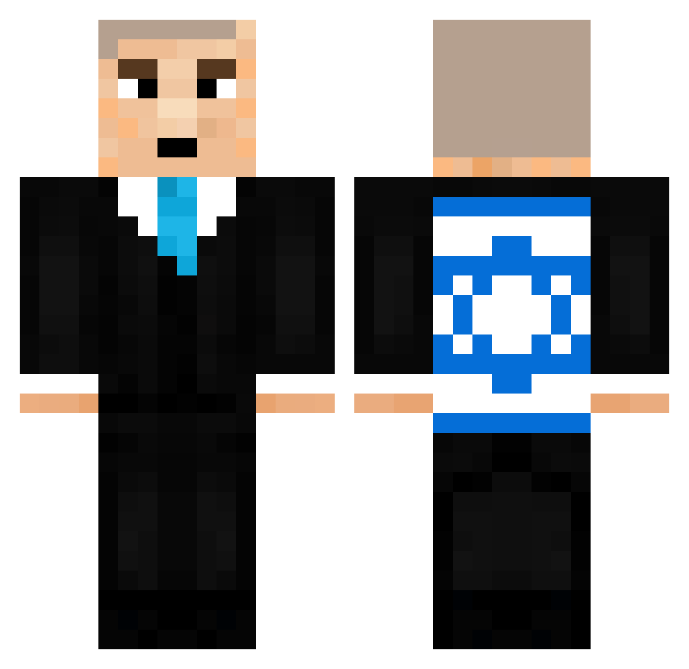 Garblunk Minecraft skin, front and back view