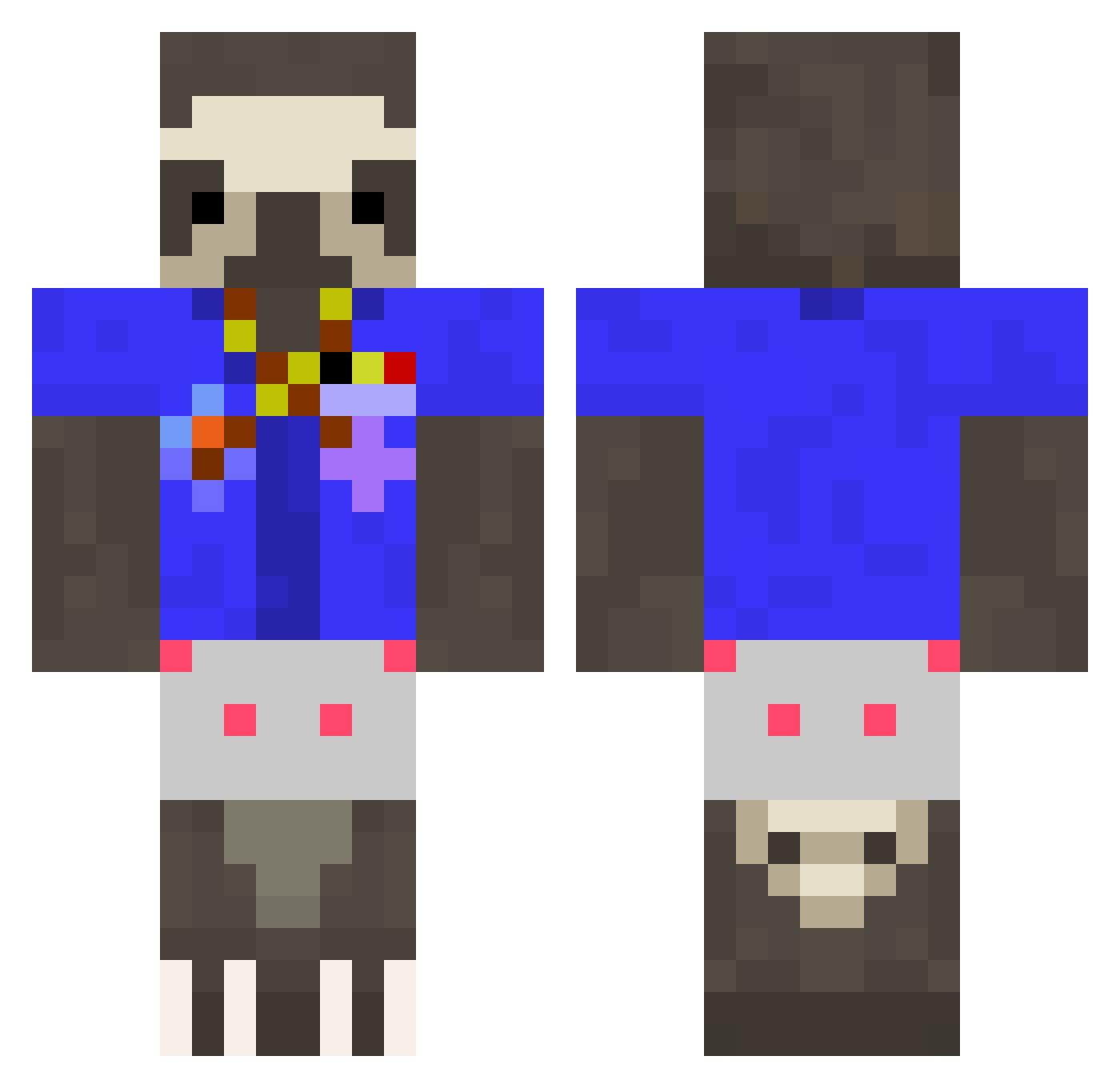 _Endo_1 Minecraft skin, front and back view
