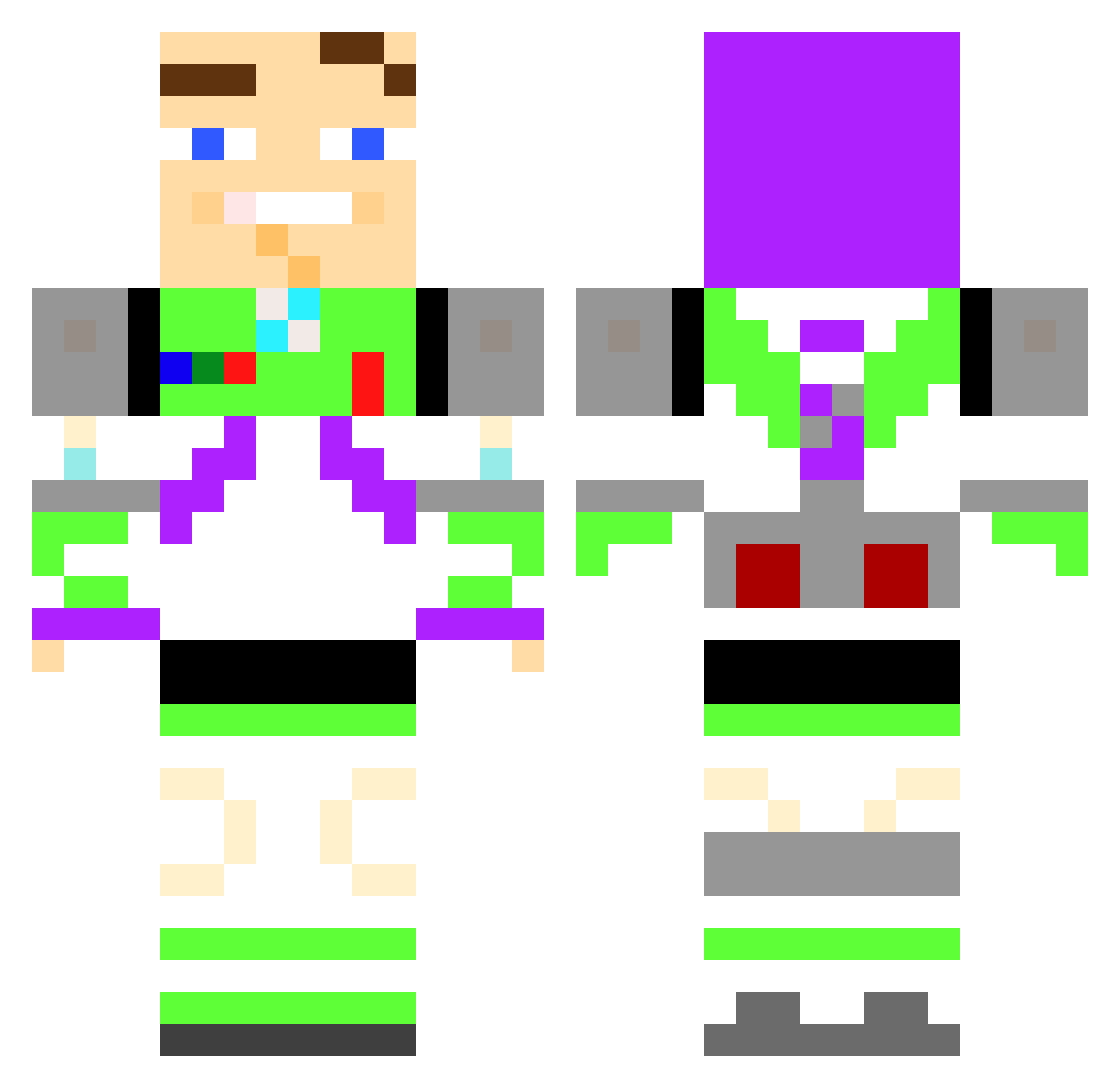 Sacha_BG Minecraft skin, front and back view