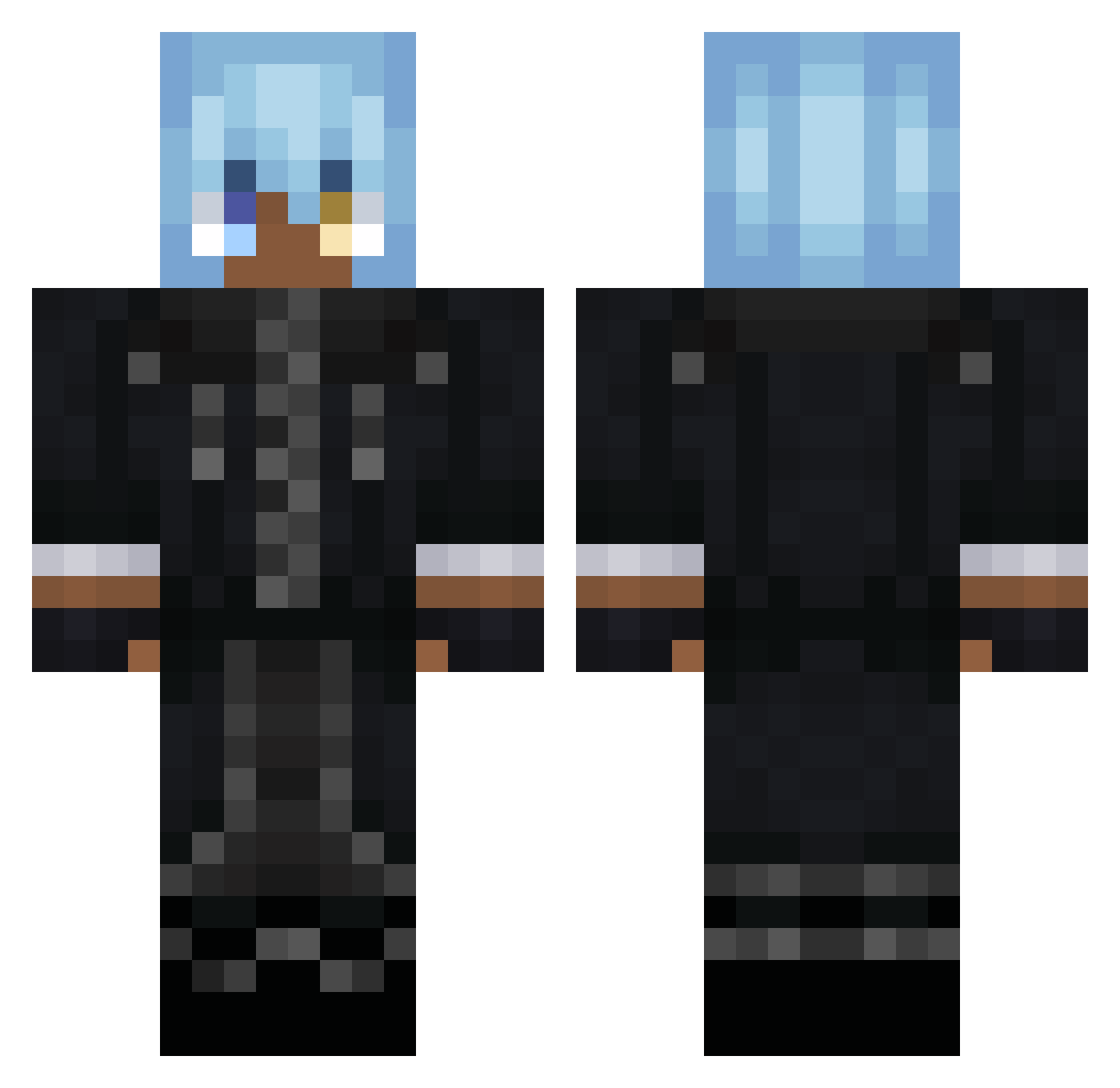 HueyToonz Minecraft skin, front and back view