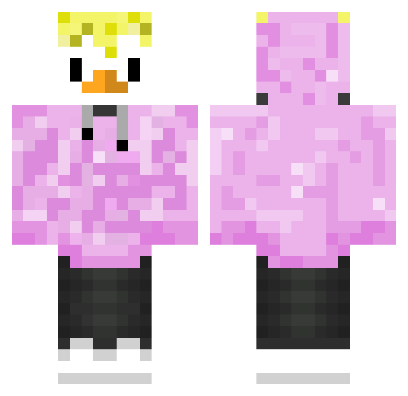 Lennilustig Minecraft skin, front and back view