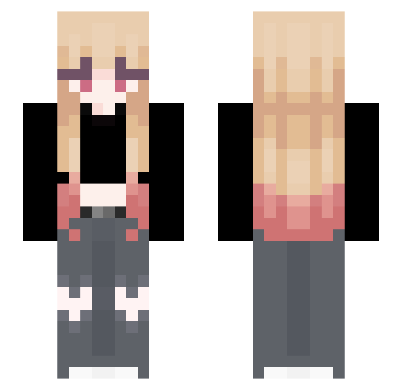 VeloraSky Minecraft skin, front and back view