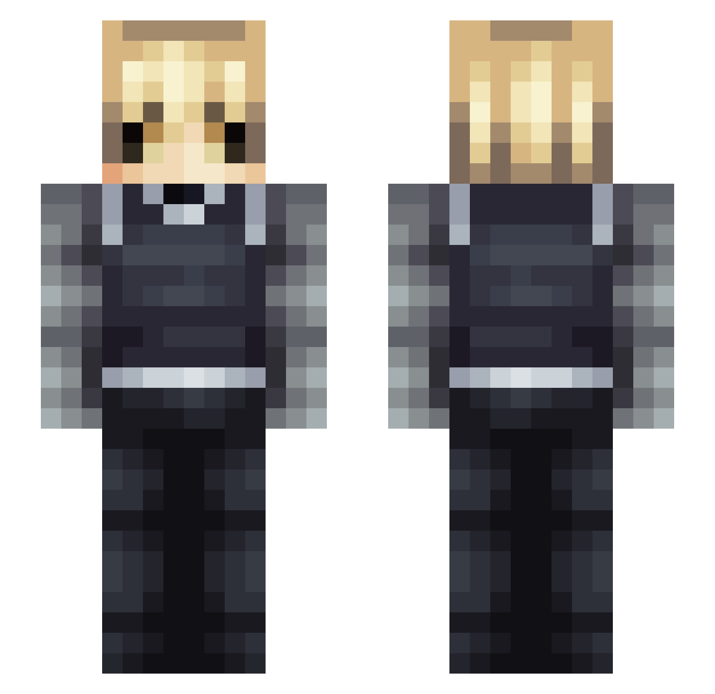 Machine Minecraft skin, front and back view