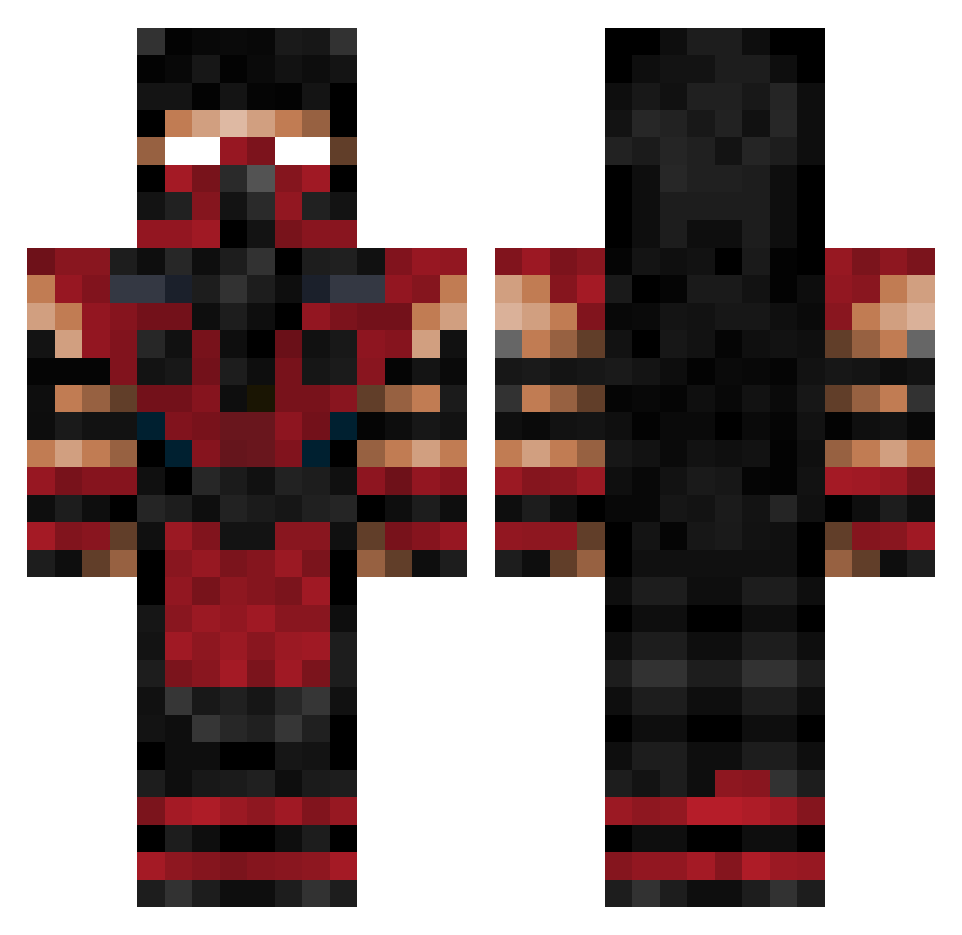 KonnoRed Minecraft skin, front and back view