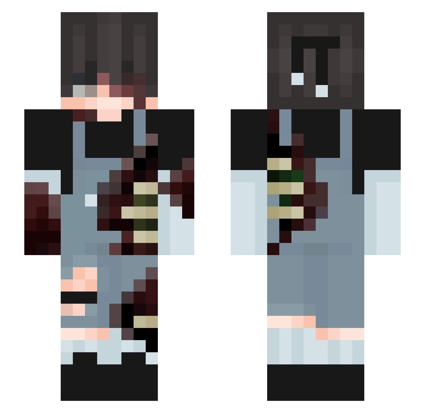 Irenik Minecraft skin, front and back view