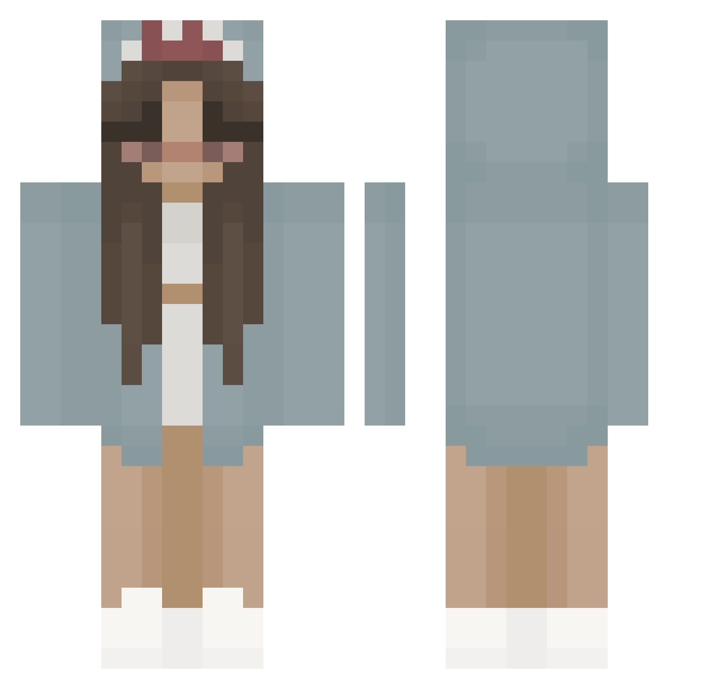 thiqqbagel Minecraft skin, front and back view