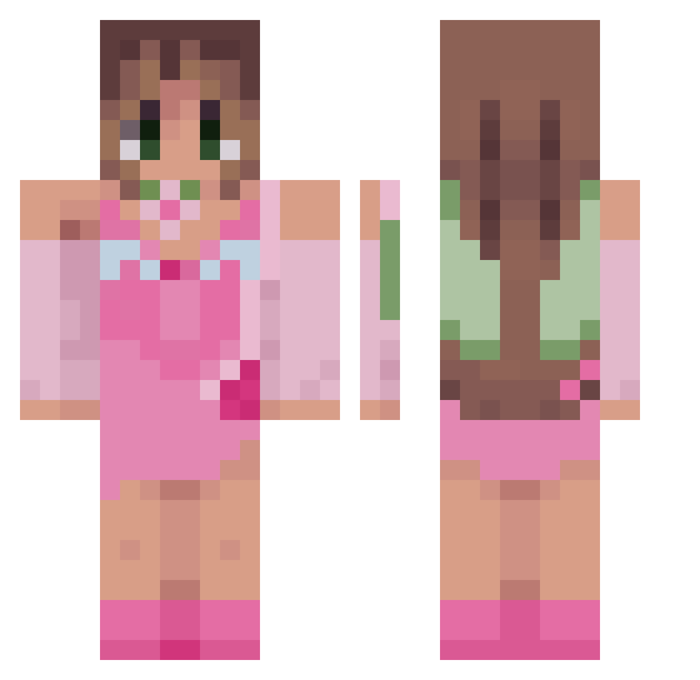 Leachy32 Minecraft skin, front and back view