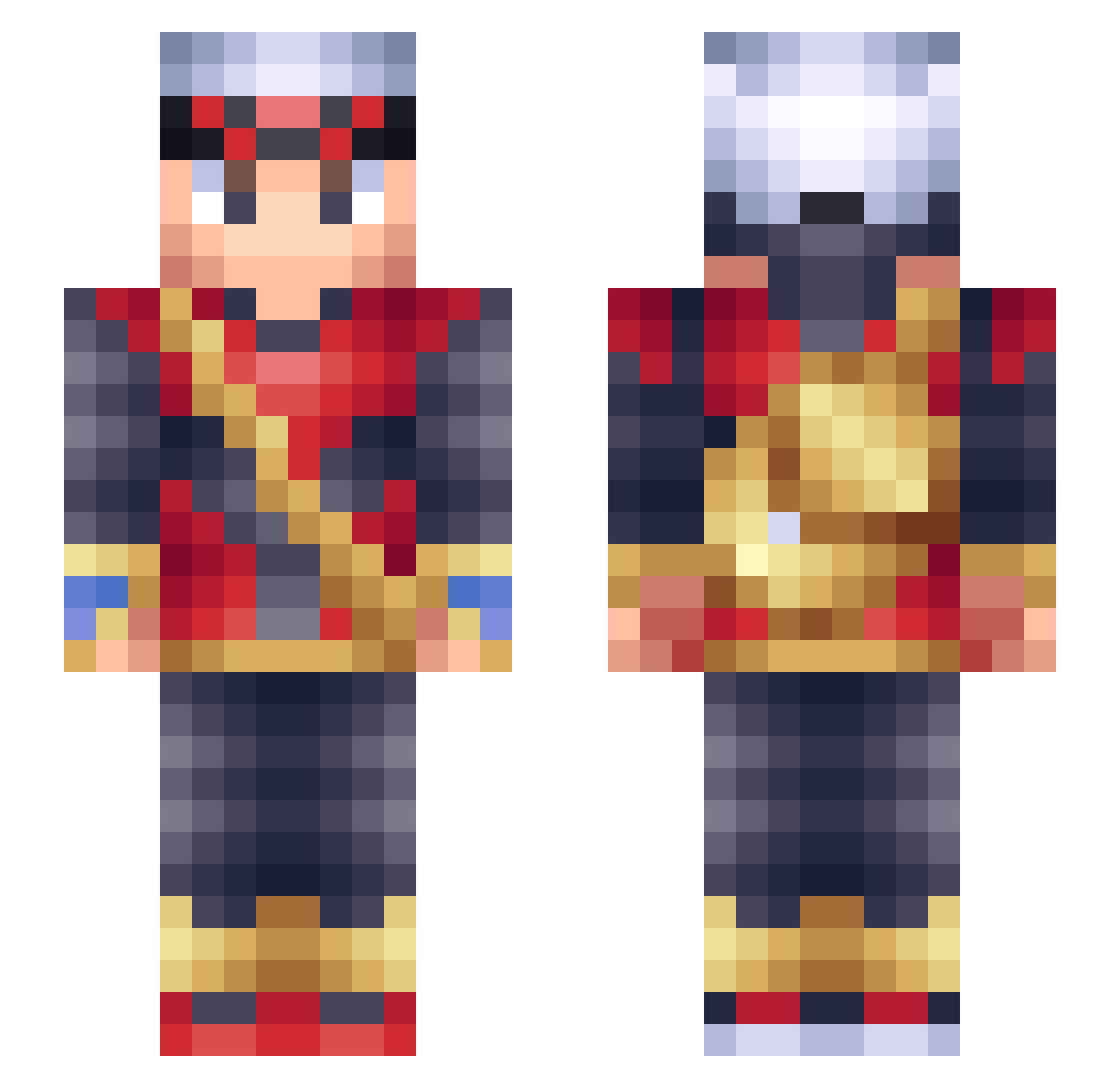 MyzteryAlex Minecraft skin, front and back view