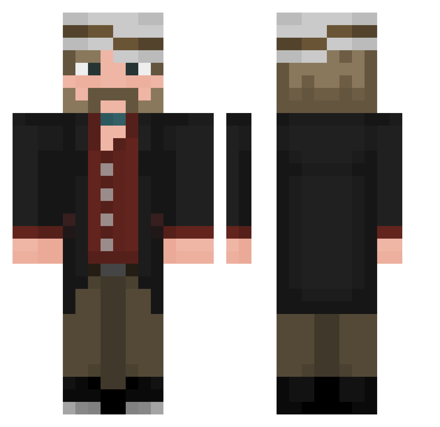 MaxDu Minecraft skin, front and back view