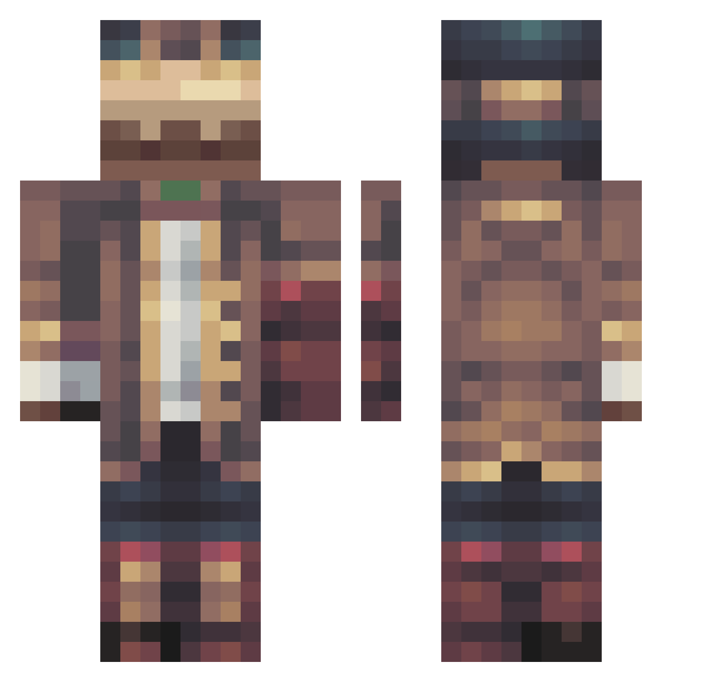 XDWCFULKE Minecraft skin, front and back view