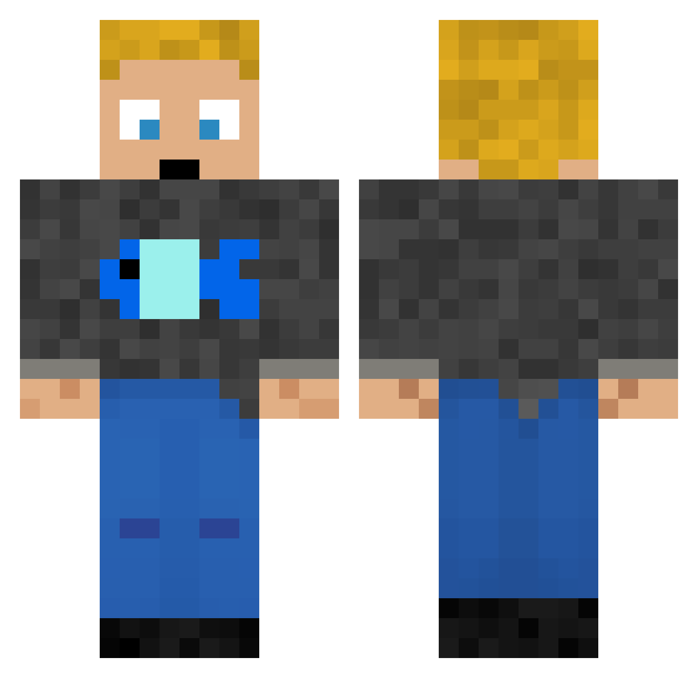 Drjameslfc Minecraft skin, front and back view
