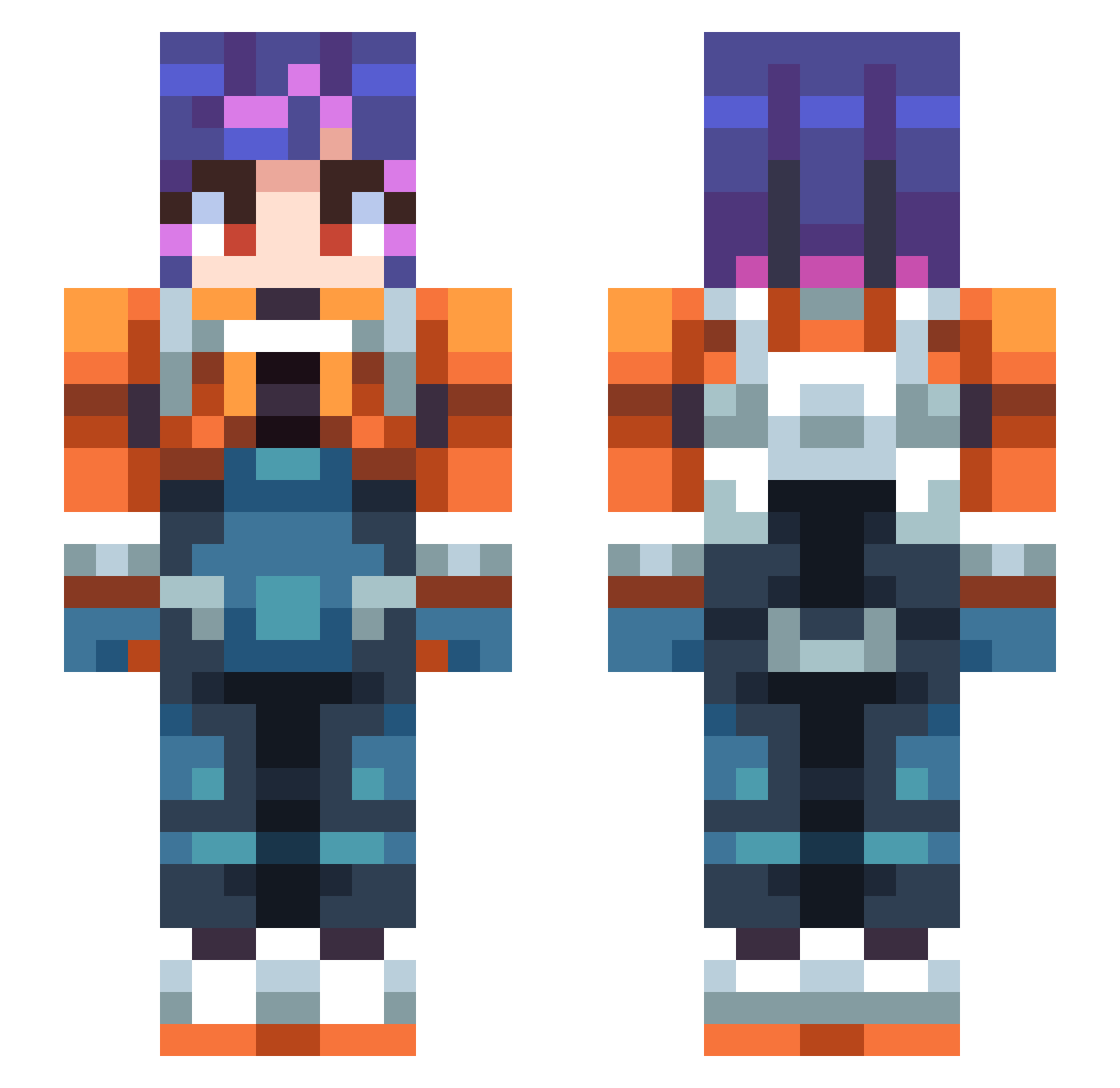 AtheistPriest Minecraft skin, front and back view
