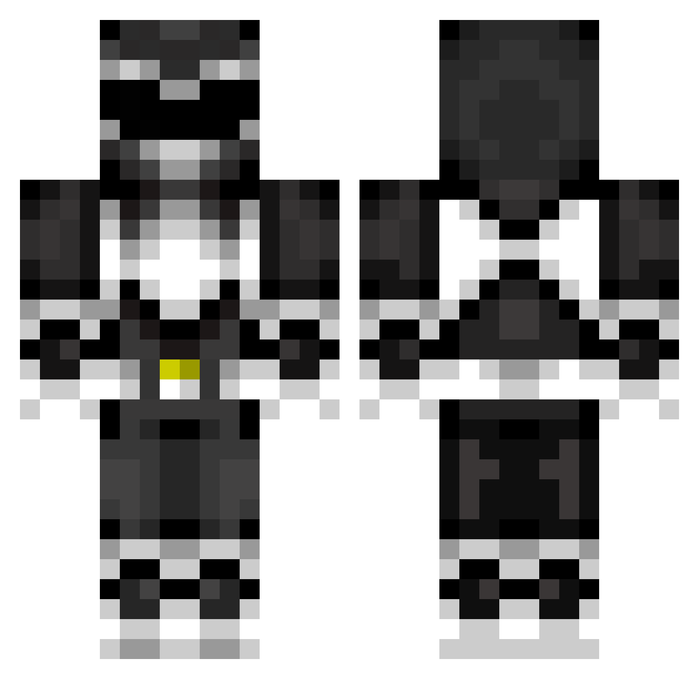 Regaining Minecraft skin, front and back view