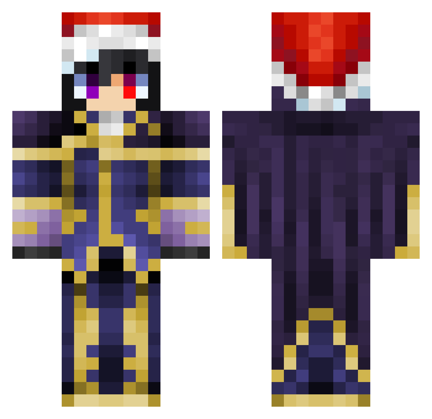 YungNY Minecraft skin, front and back view