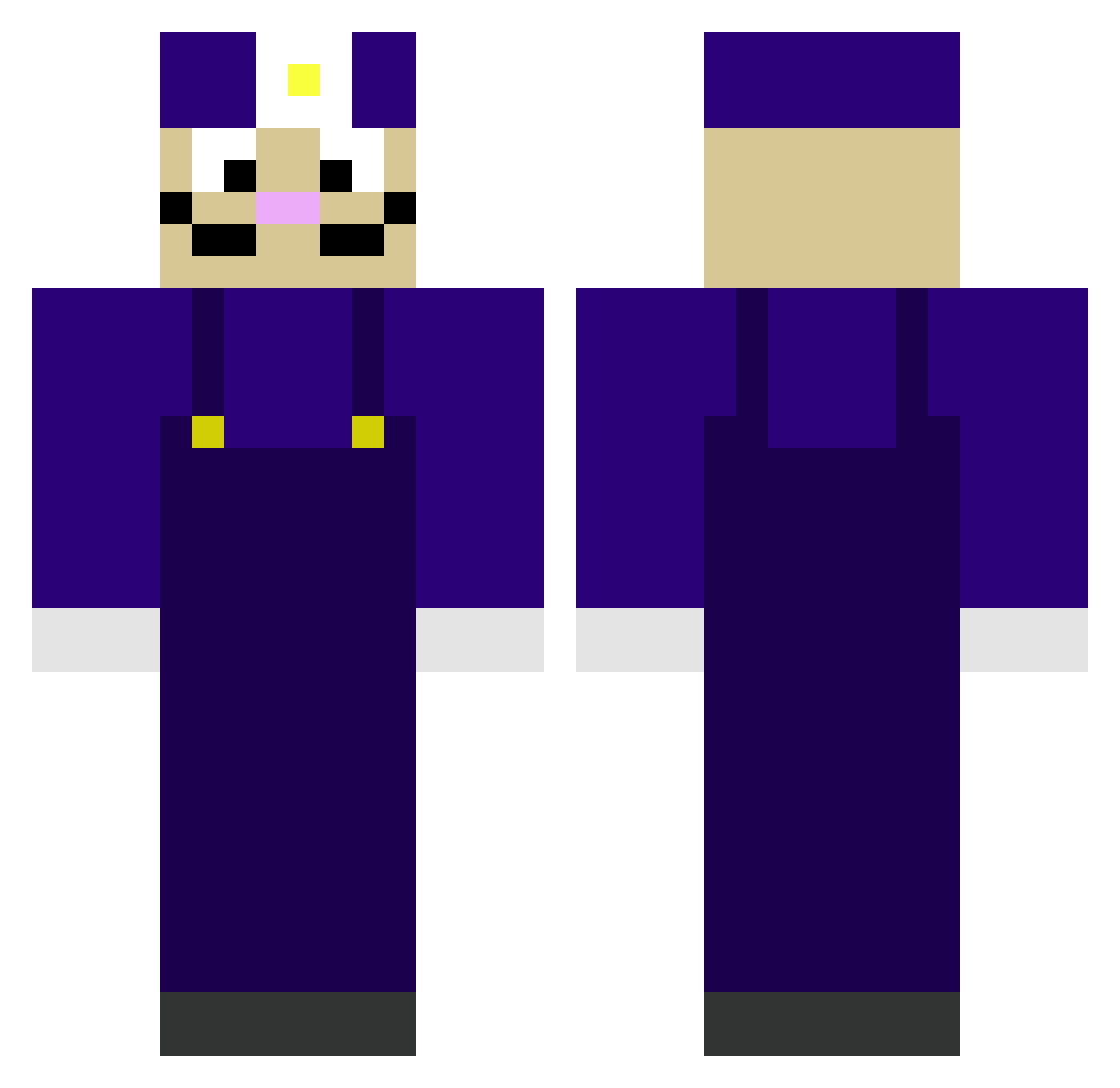 waffle_ollie Minecraft skin, front and back view