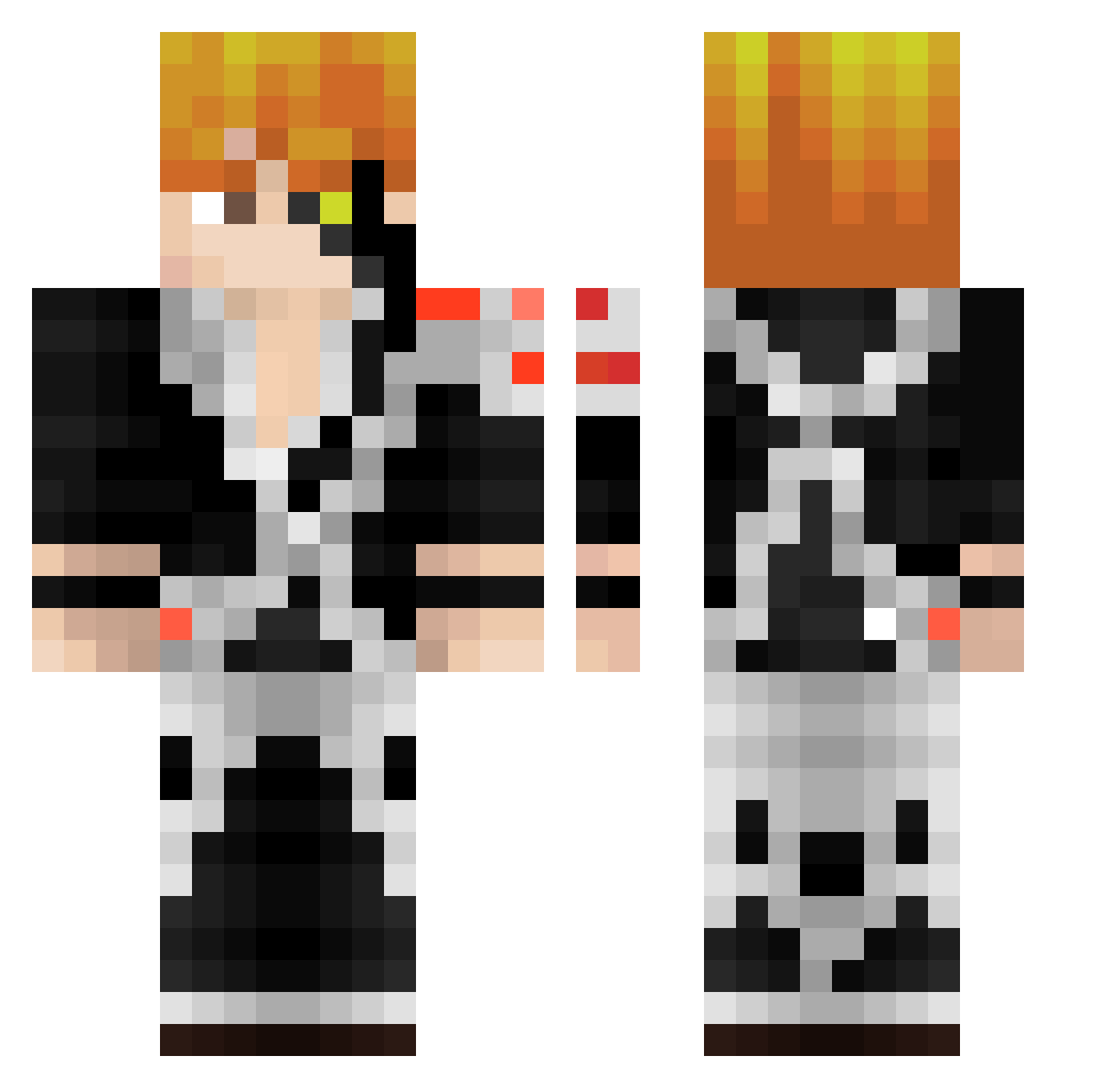 Mnichu12 Minecraft skin, front and back view