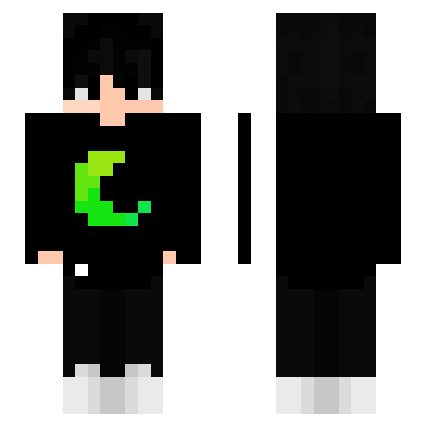 Bjodderinio Minecraft skin, front and back view