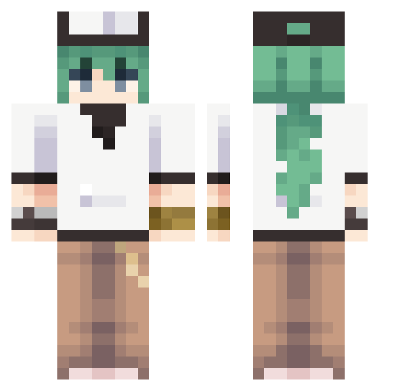 Daniespartan Minecraft skin, front and back view