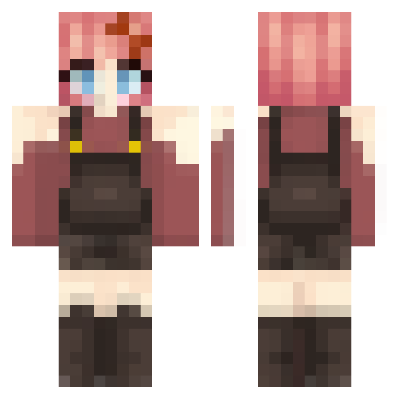 Sturmwolf Minecraft skin, front and back view
