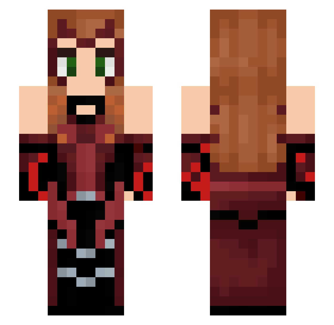 AnOrdinaryGrogu Minecraft skin, front and back view