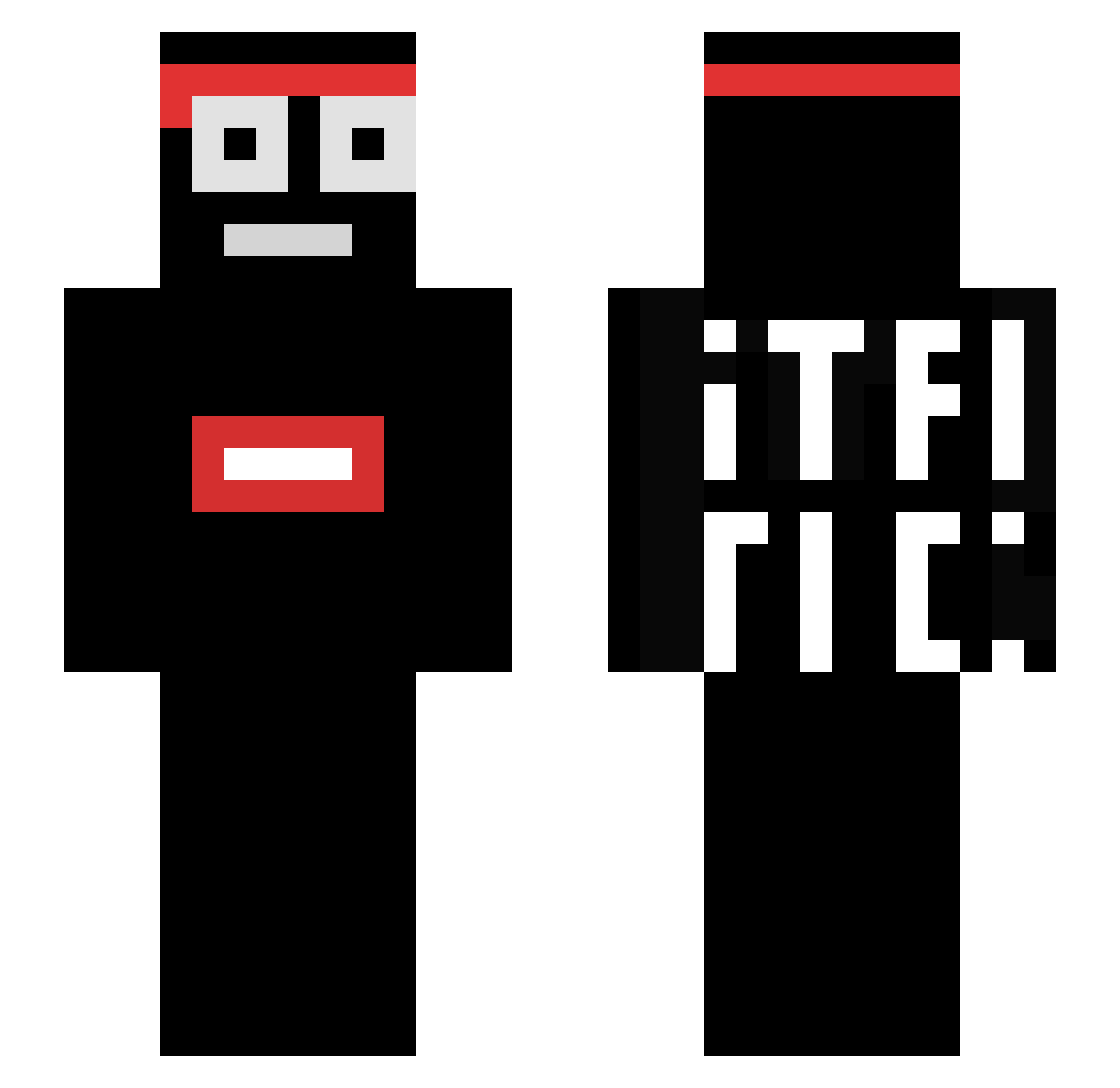 Kojan1 Minecraft skin, front and back view