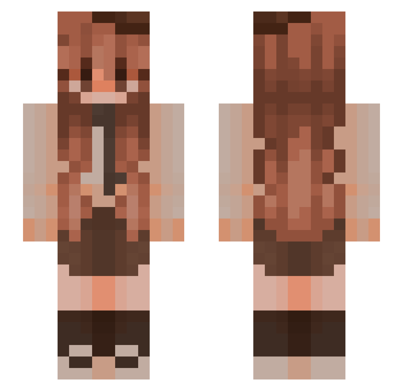 ShiawaseTurtle Minecraft skin, front and back view