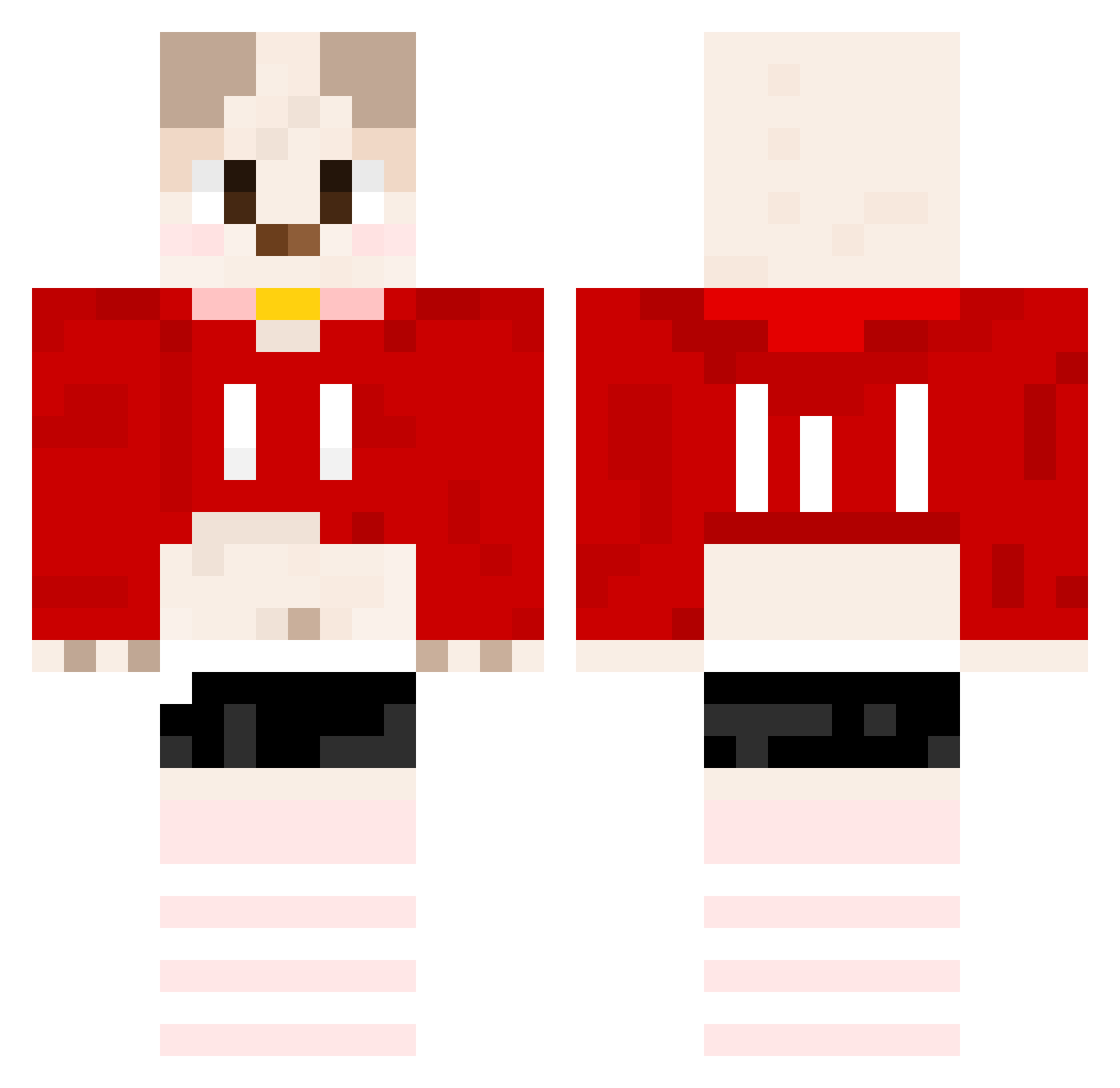 Mango_Pubby Minecraft skin, front and back view