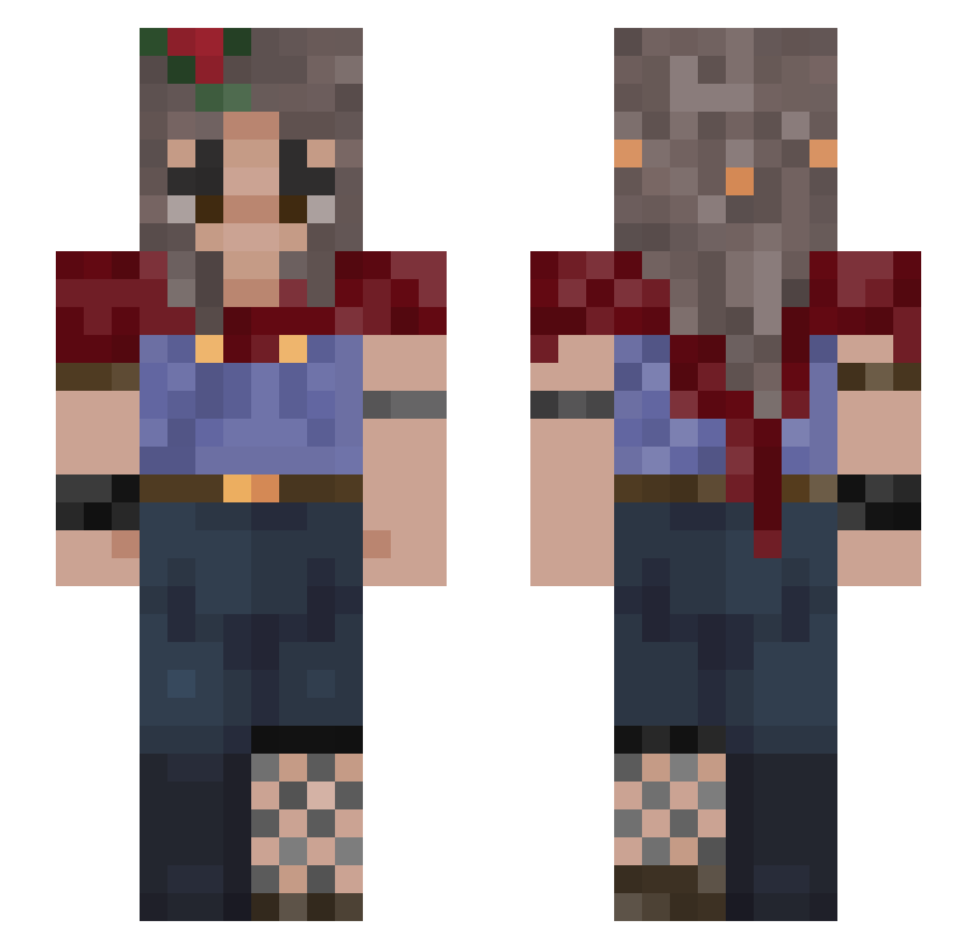 femaleaurox Minecraft skin, front and back view