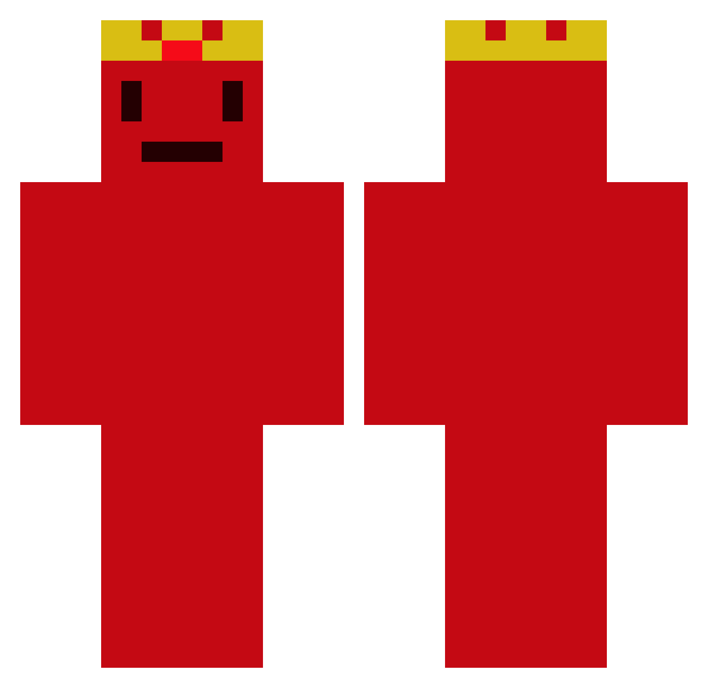 RexT4 Minecraft skin, front and back view
