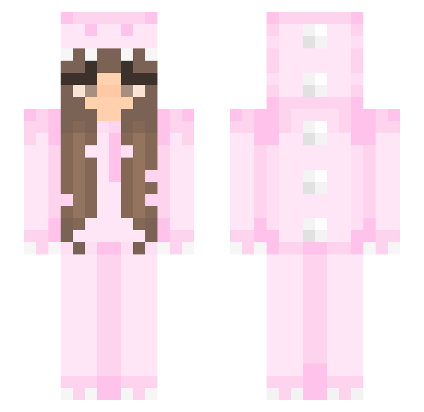 shivoided Minecraft skin, front and back view