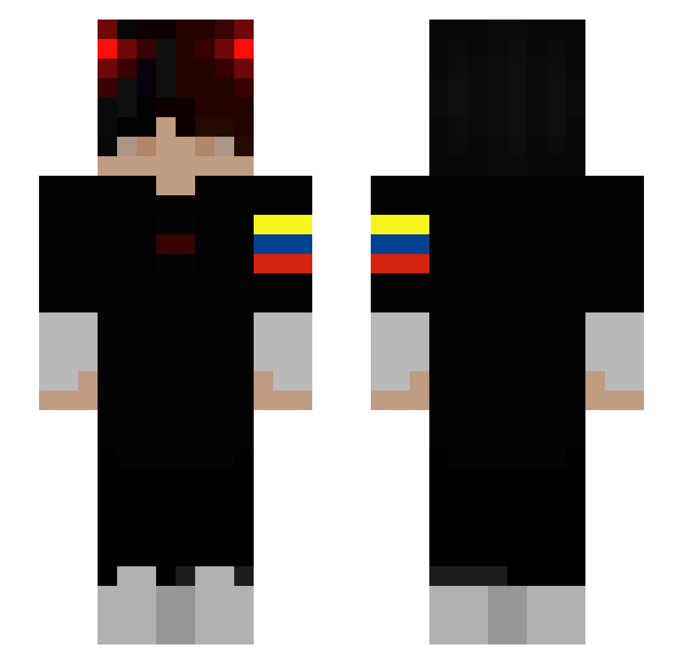 FlexThing Minecraft skin, front and back view